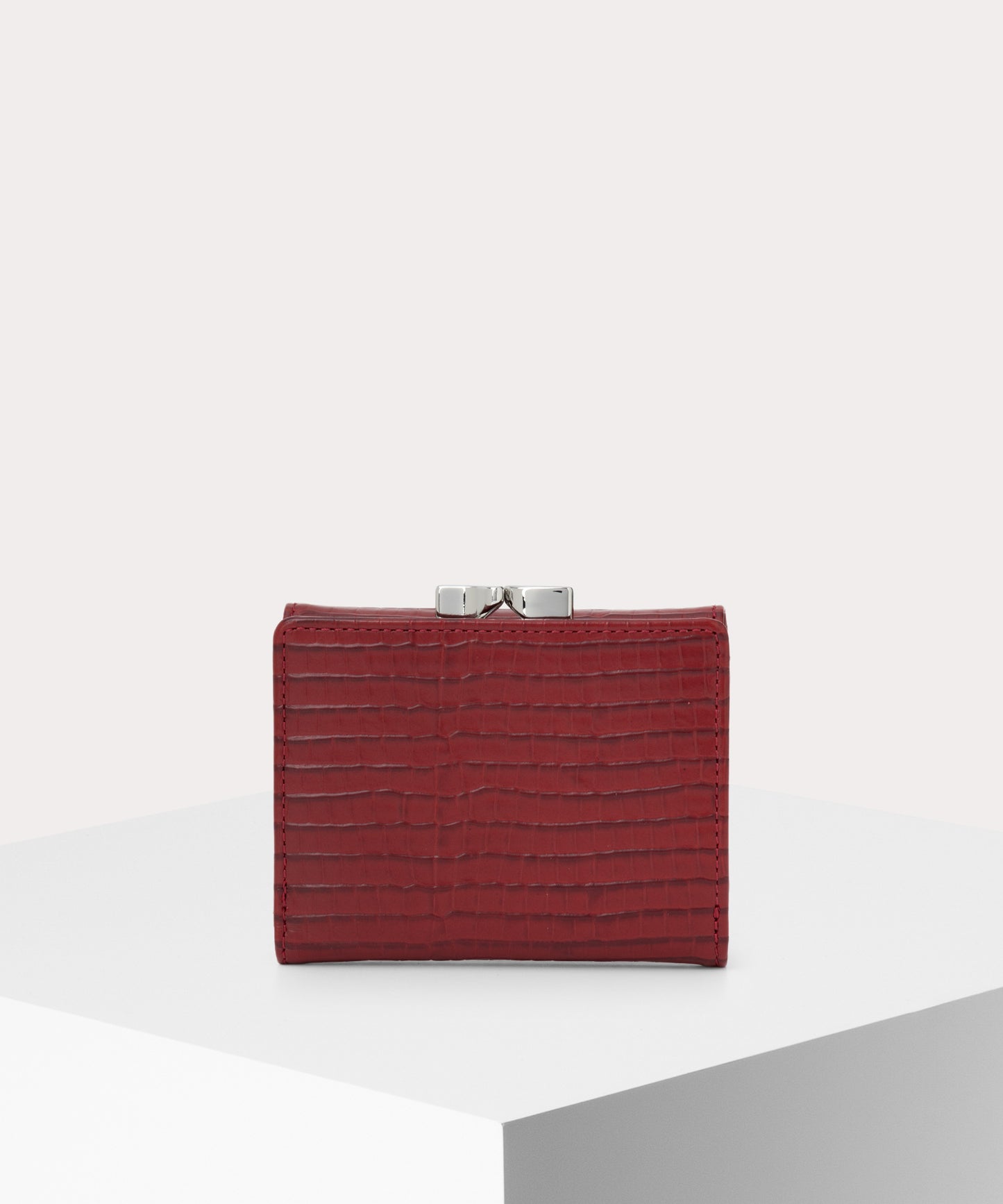 MINI CROC EMBOSSED 口金三つ折り財布