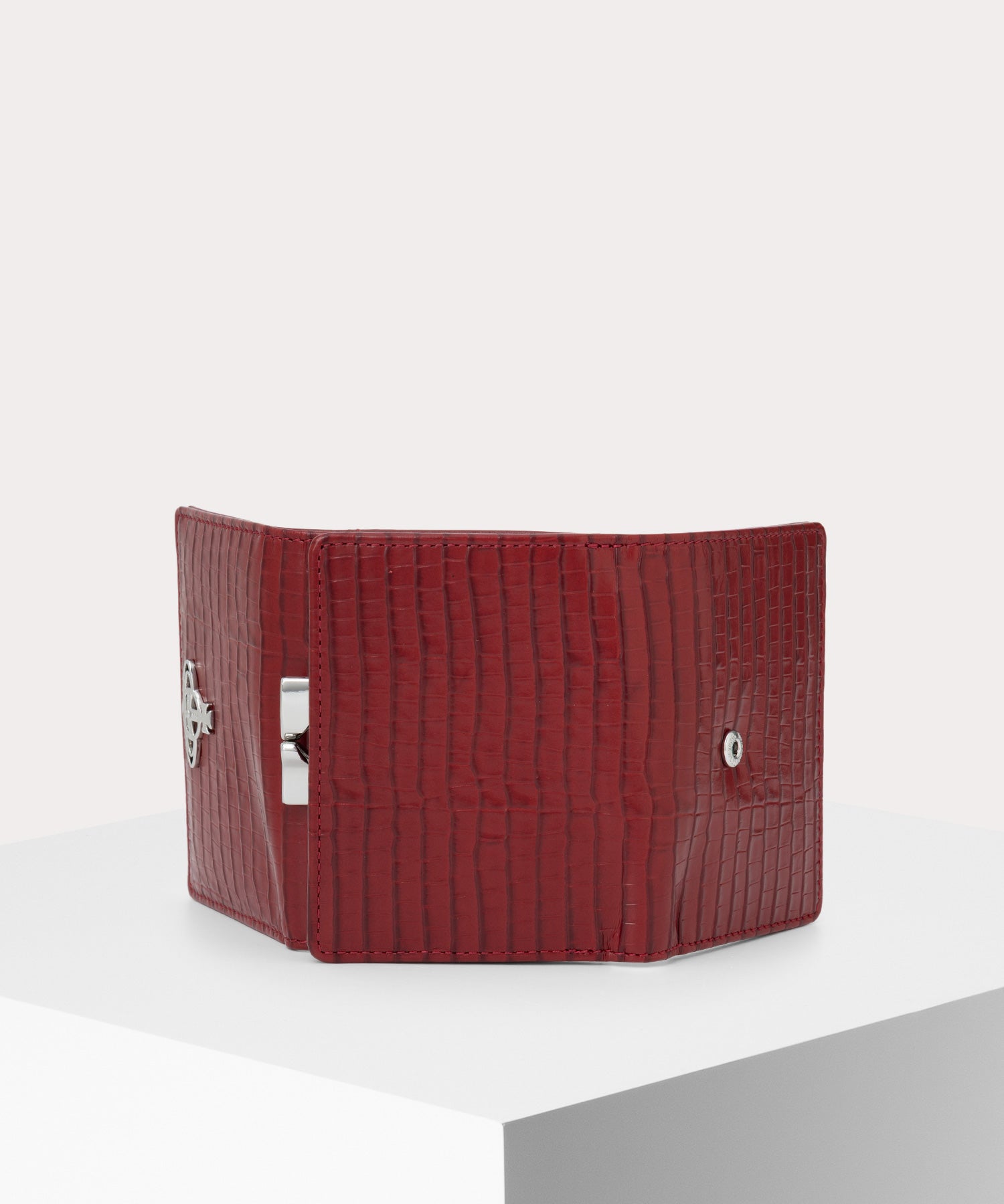 MINI CROC EMBOSSED 口金三つ折り財布