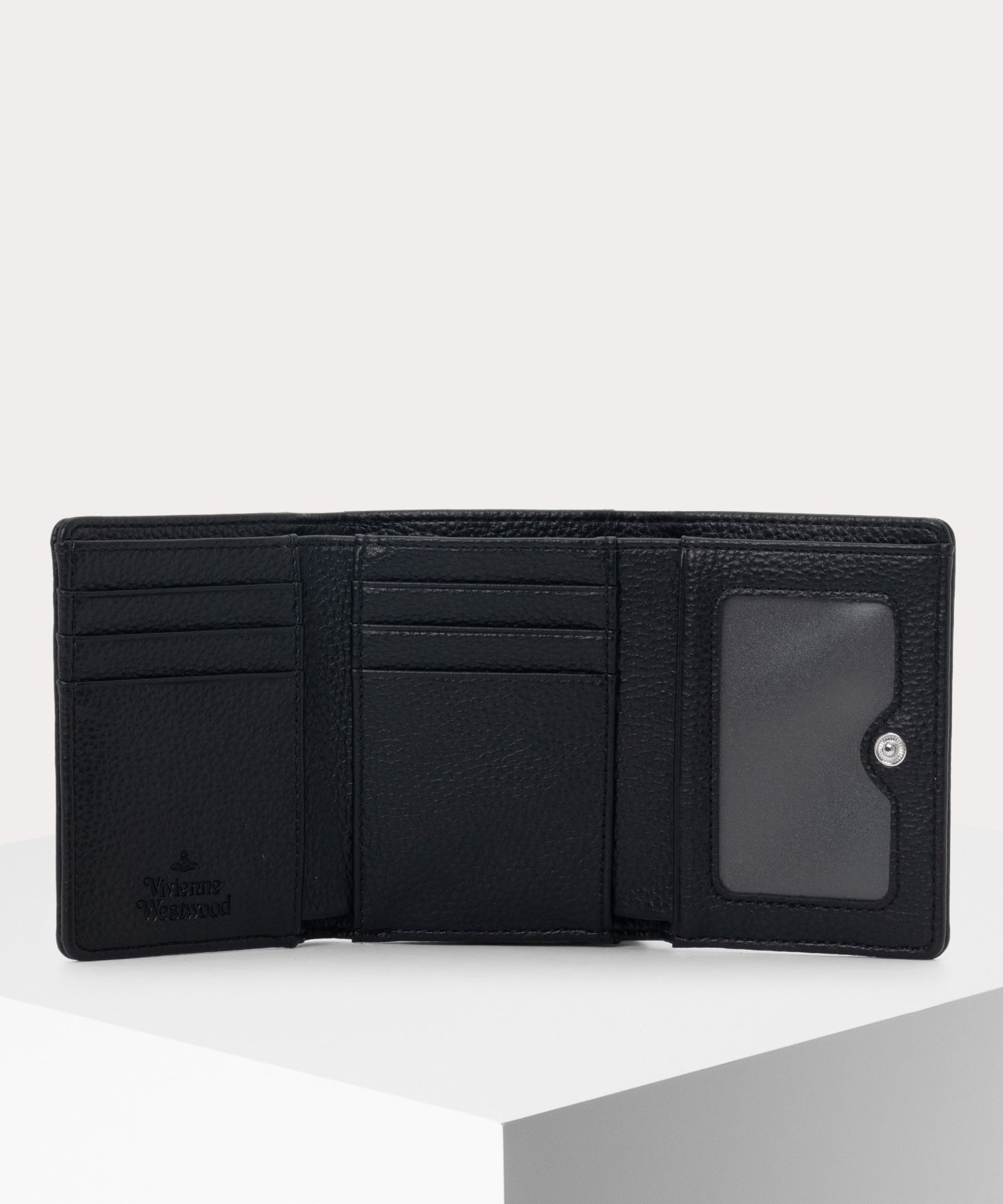 Vivienne Westwood 三つ折財布 EMBOSSED NAPPA 口金三つ折り財布(ブラック)（レディース