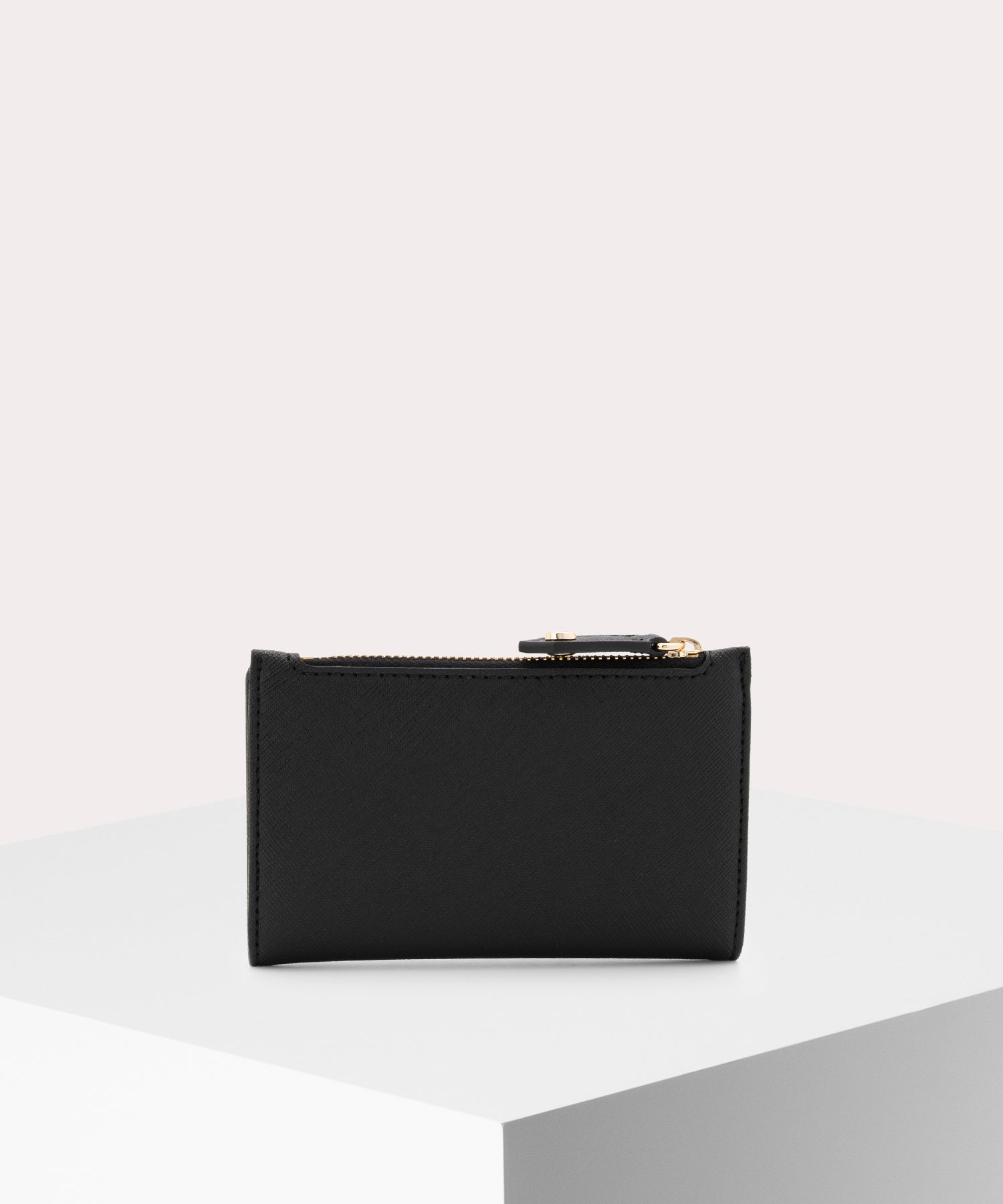 SAFFIANO PLAIN ファスナー付きカードケース(ブラック)（メンズ