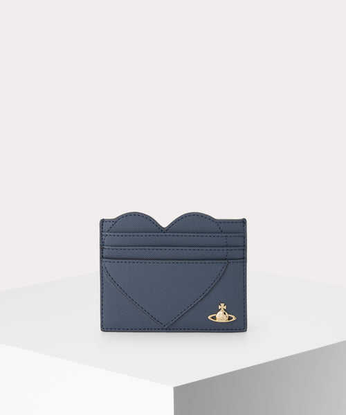 SAFFIANO PLAIN HEART カードケース(ブルー系)（メンズ