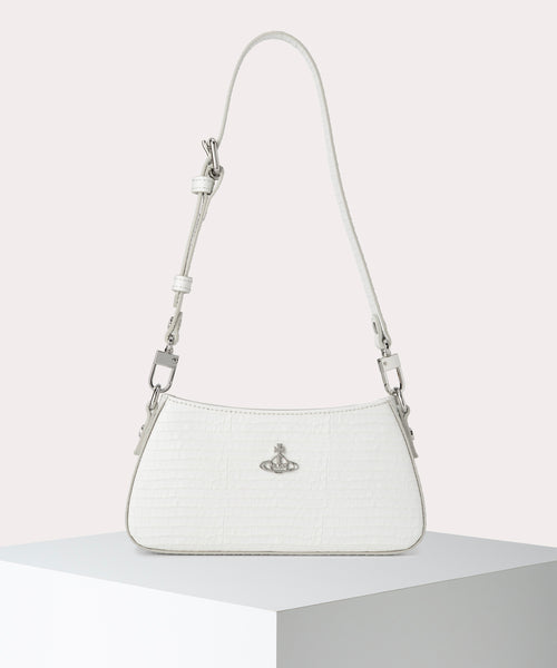 MINI CROC EMBOSSED TASHA ショルダーバッグ(ホワイト)（メンズ