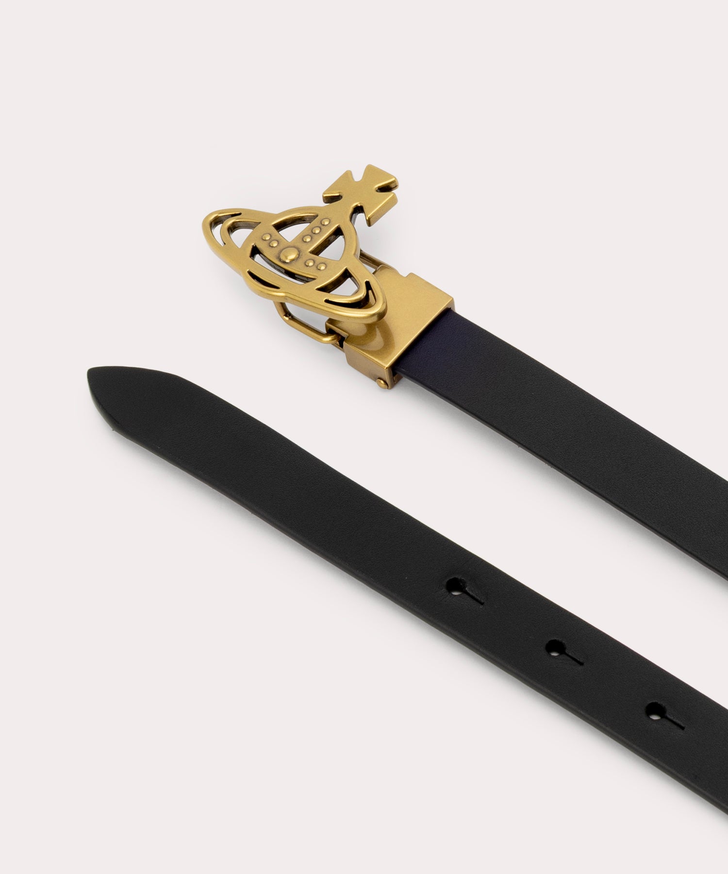 Vivienne Westwood　ベルト LINE ORB BUCKLE ベルト(ブラック×ゴールド系)（メンズ