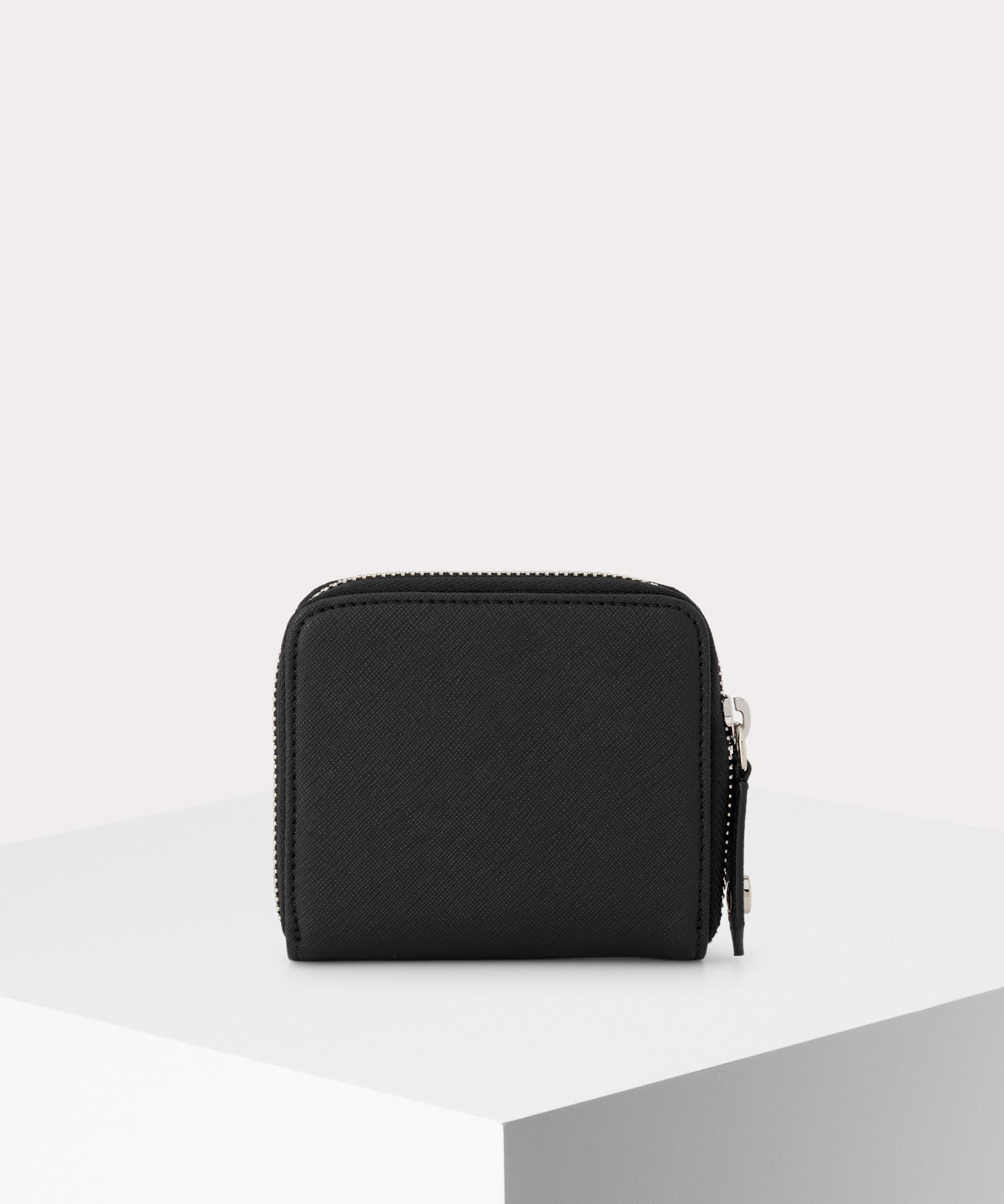 SAFFIANO PLAIN ラウンドファスナー財布(ブラック)（メンズ