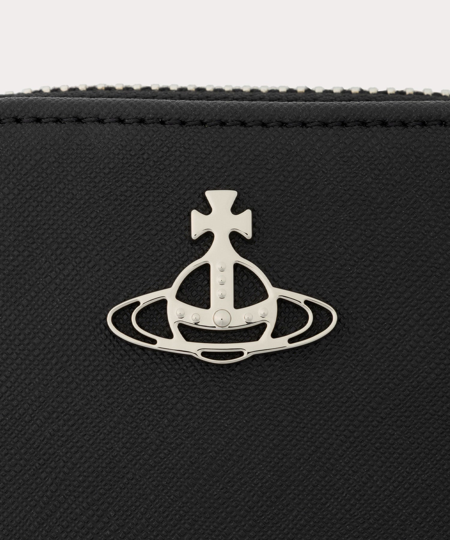 SAFFIANO PLAIN ラウンドファスナー財布(ブラック)（メンズ