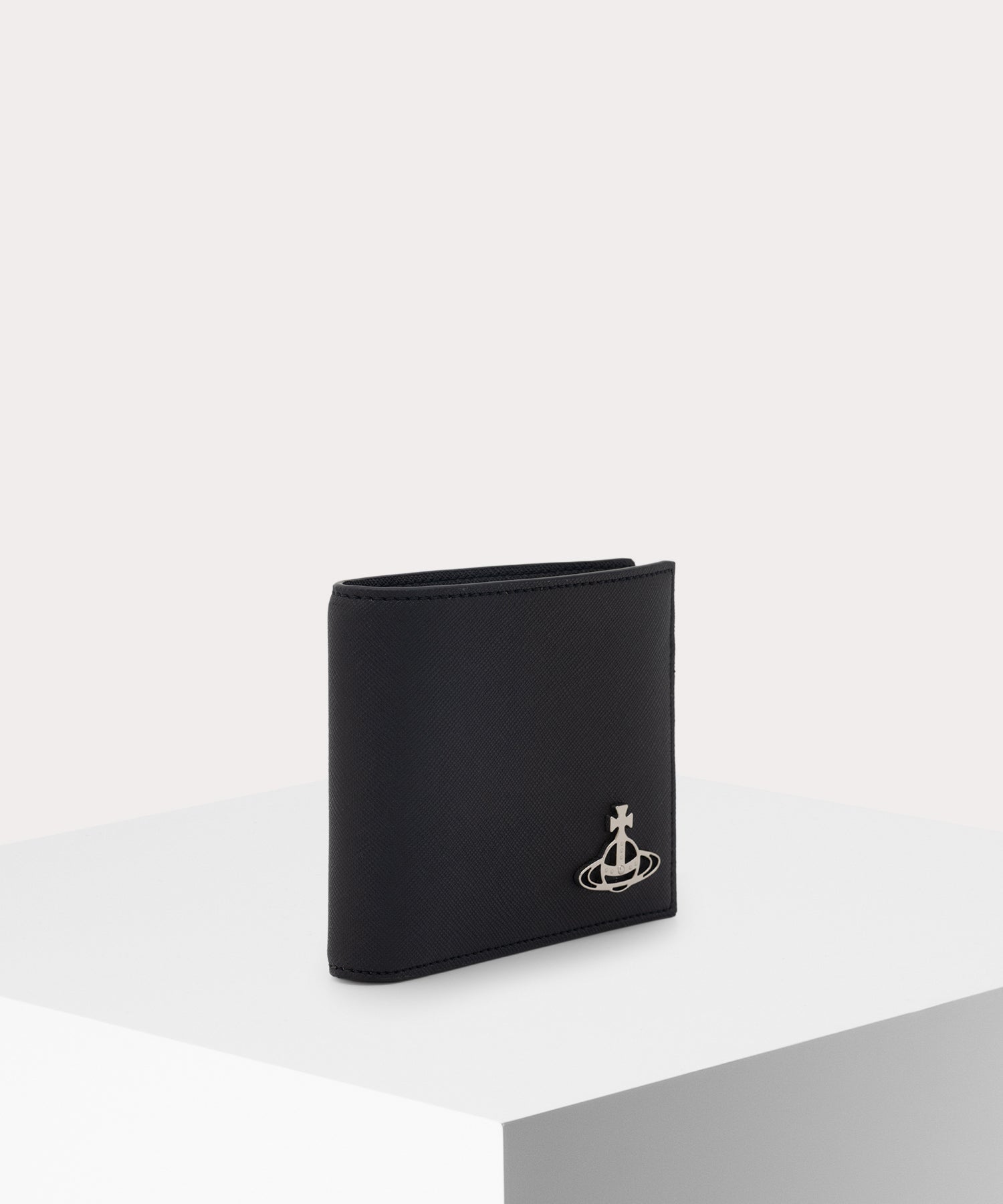 SAFFIANO PLAIN MAN二つ折り財布(ブラック)（メンズ