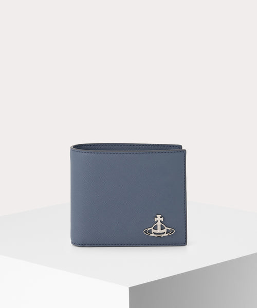 SAFFIANO PLAIN MAN 二つ折り財布(ブルー系)（メンズ