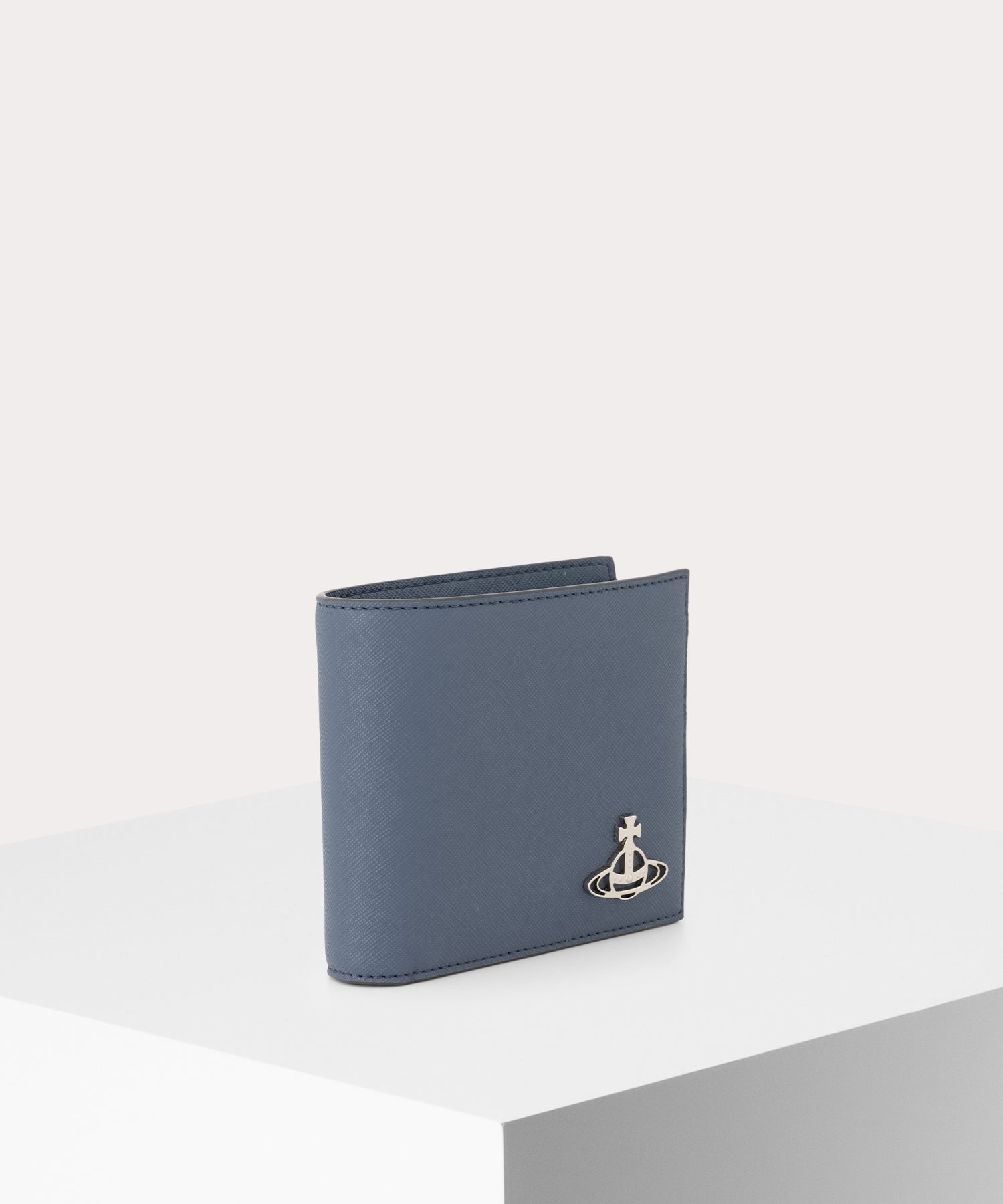 SAFFIANO PLAIN MAN 二つ折り財布(ブルー系)（メンズ
