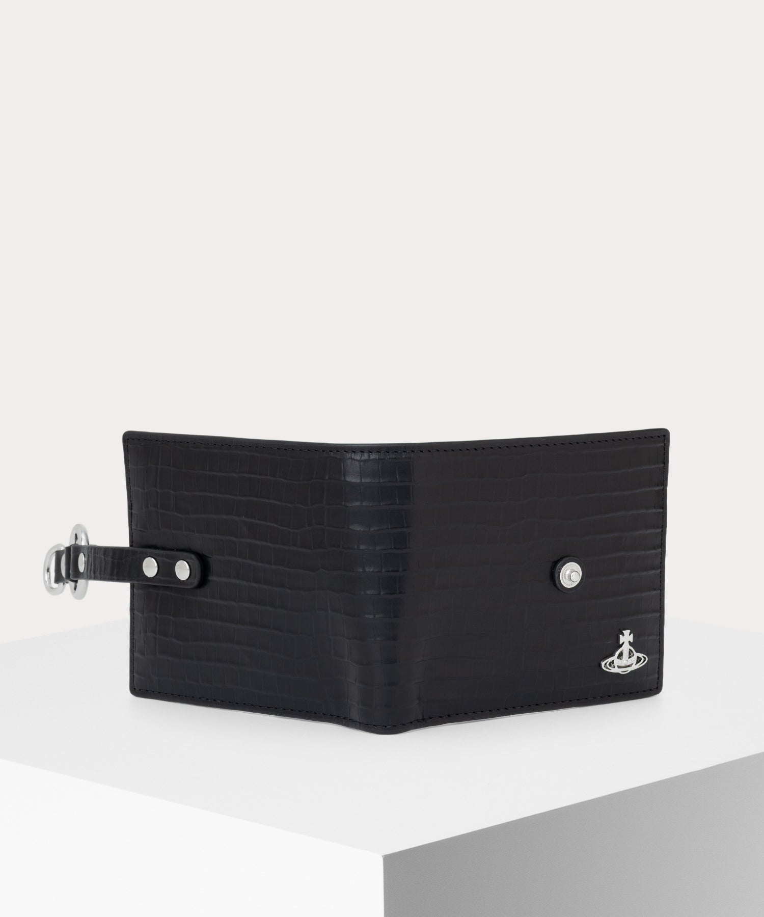 MINI CROC EMBOSSED MAN BONDAGE 二つ折り財布