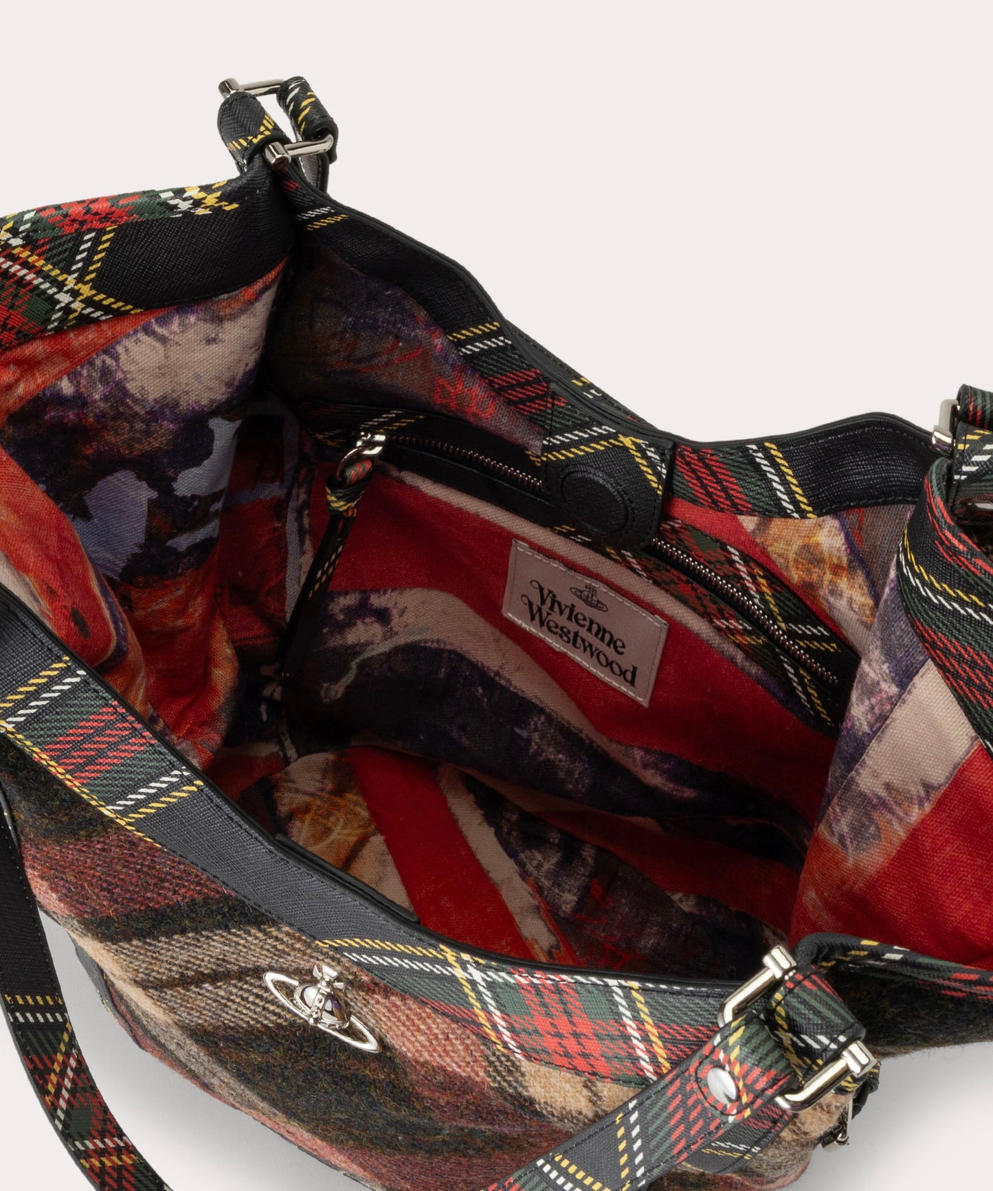 HARRIS TWEED CHECK OLIVE ショルダーバッグL