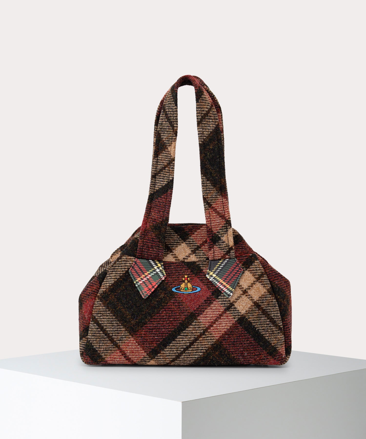 HARRIS TWEED CHECK ARCHIVE ハンドバッグM(LIGHT CHECK)（メンズ