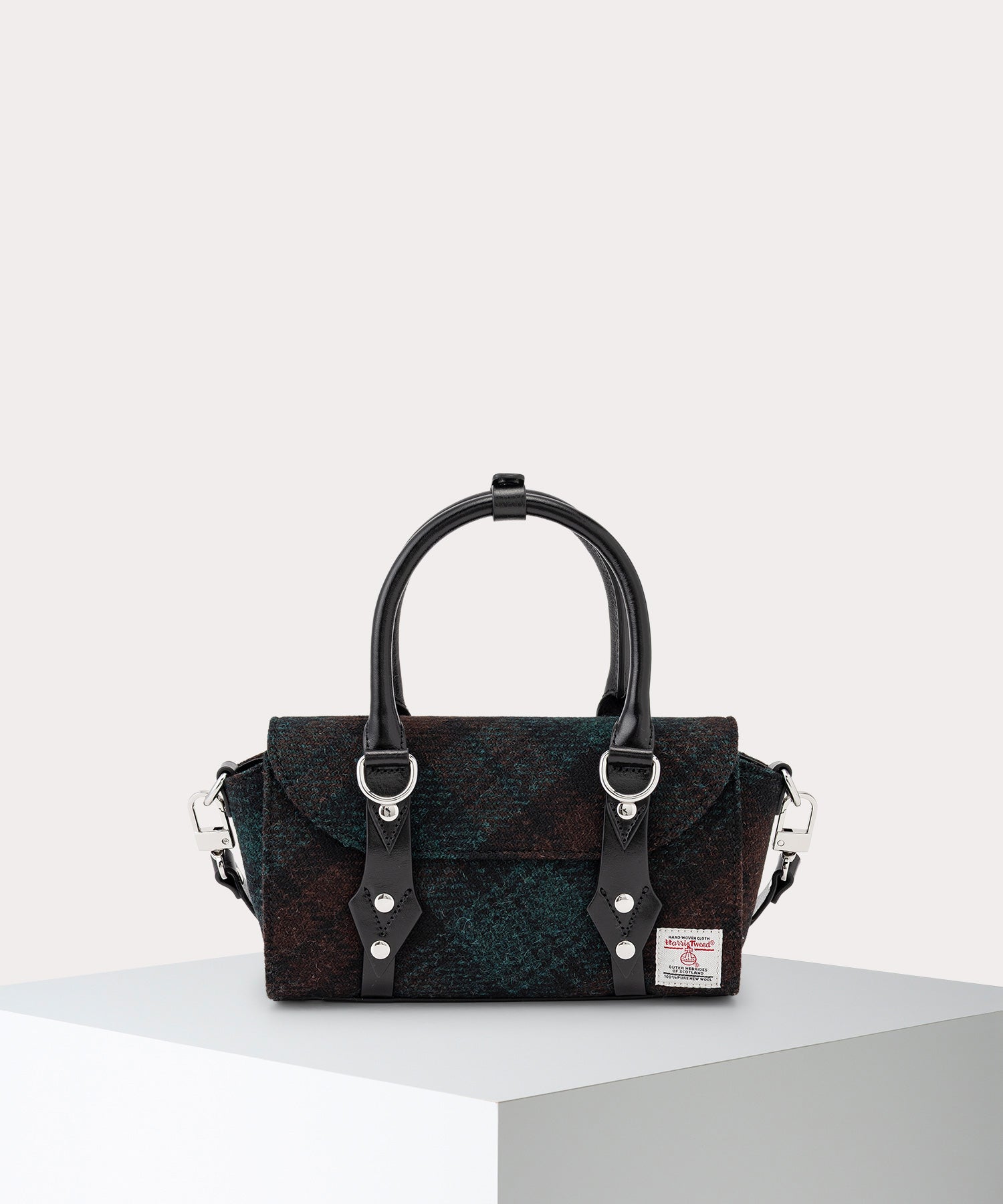 希少レトロで新品未使用２０年ほど前に購入VivienneWestwood HARRIS TWEED CHECK BETTINA ミニショルダーバッグ(DARK CHECK