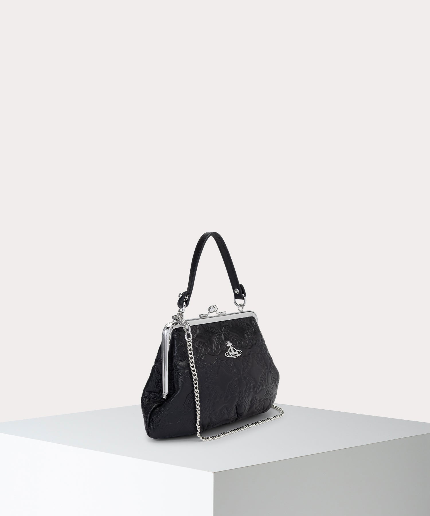 EMBOSSED NAPPA GRANNY 口金ショルダーバッグ(ブラック)（メンズ