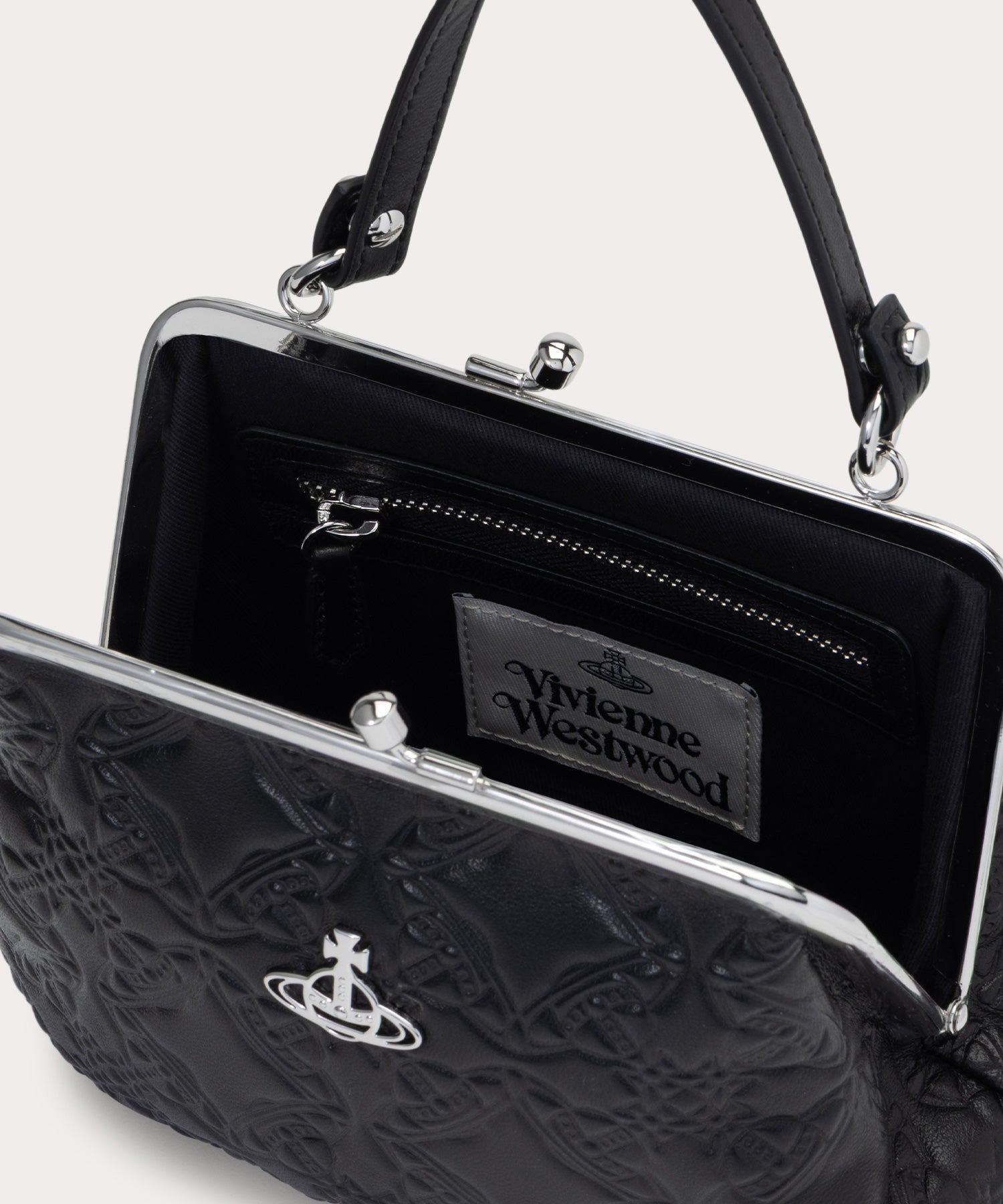 EMBOSSED NAPPA GRANNY 口金ショルダーバッグ(ブラック)（メンズ