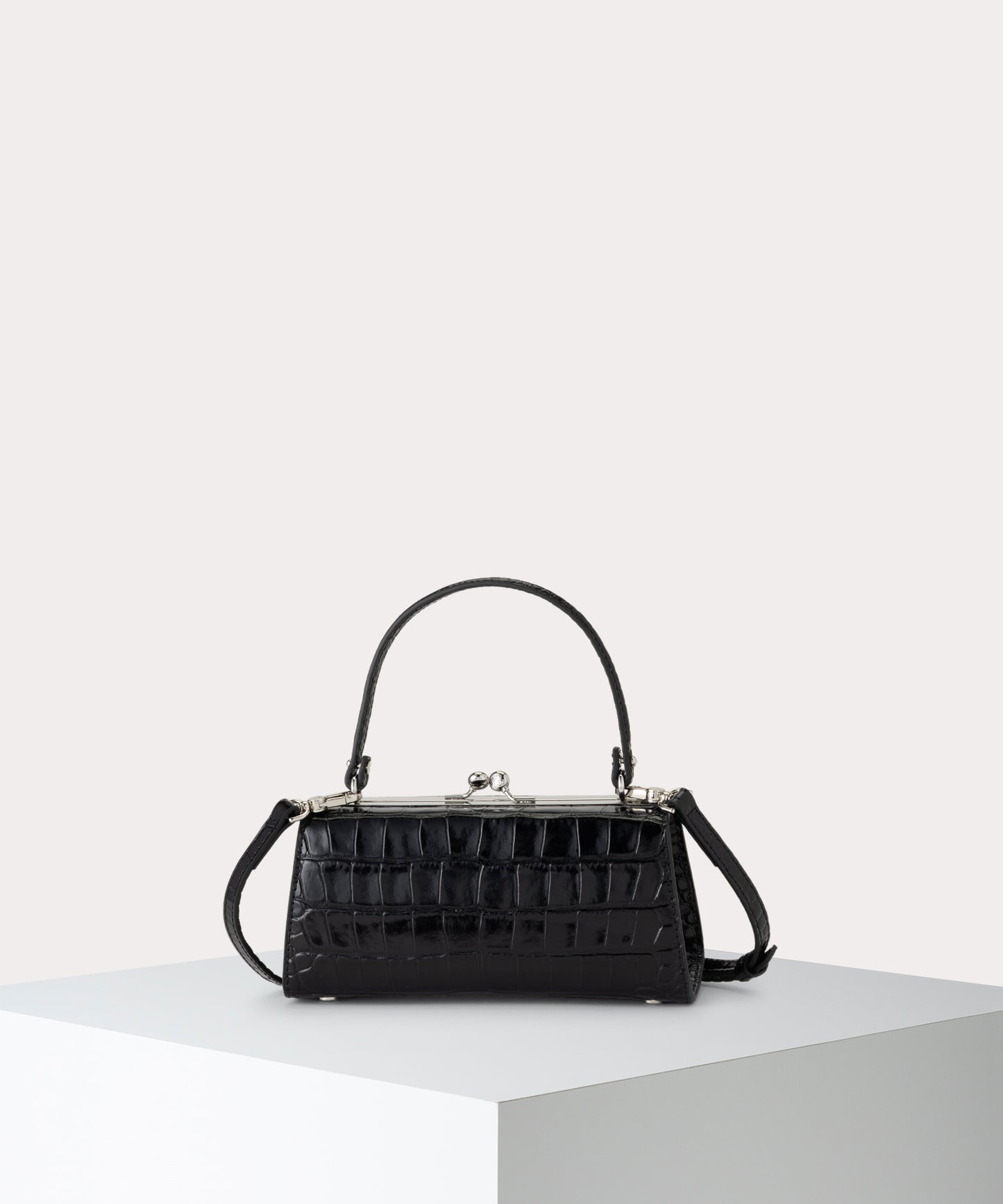 EMBOSS CROC LEATHER DOLL 口金ショルダーバッグXL