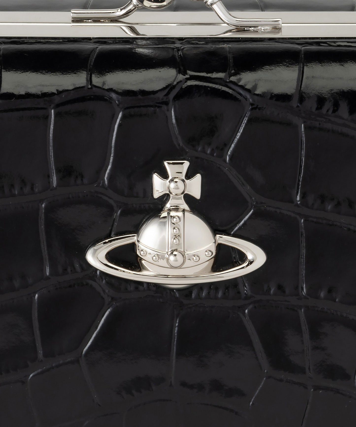 EMBOSS CROC LEATHER DOLL 口金ショルダーバッグXL