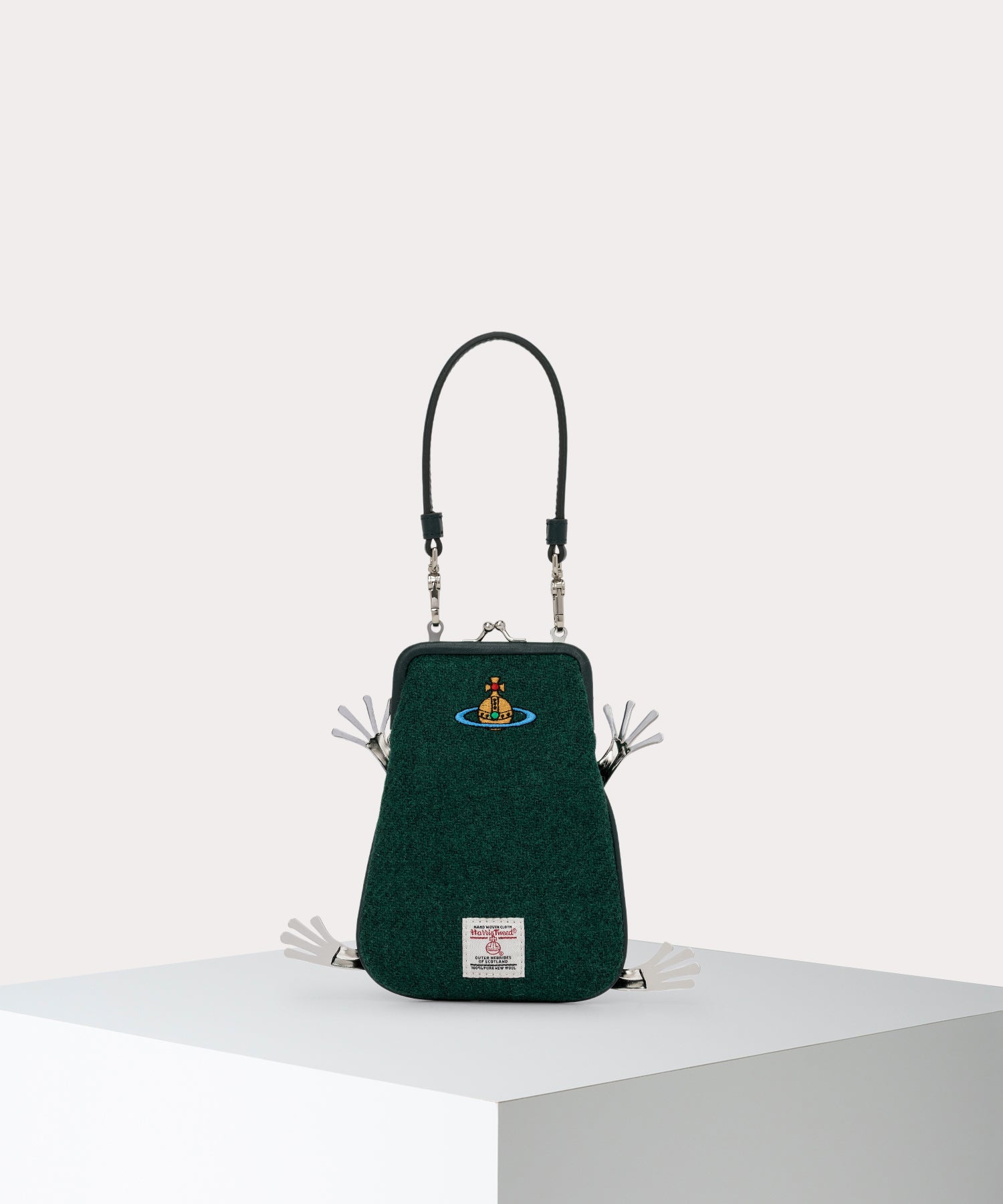 SHETLAND WOOL PRINCE FROG 口金ハンドバッグ(グリーン)（メンズ
