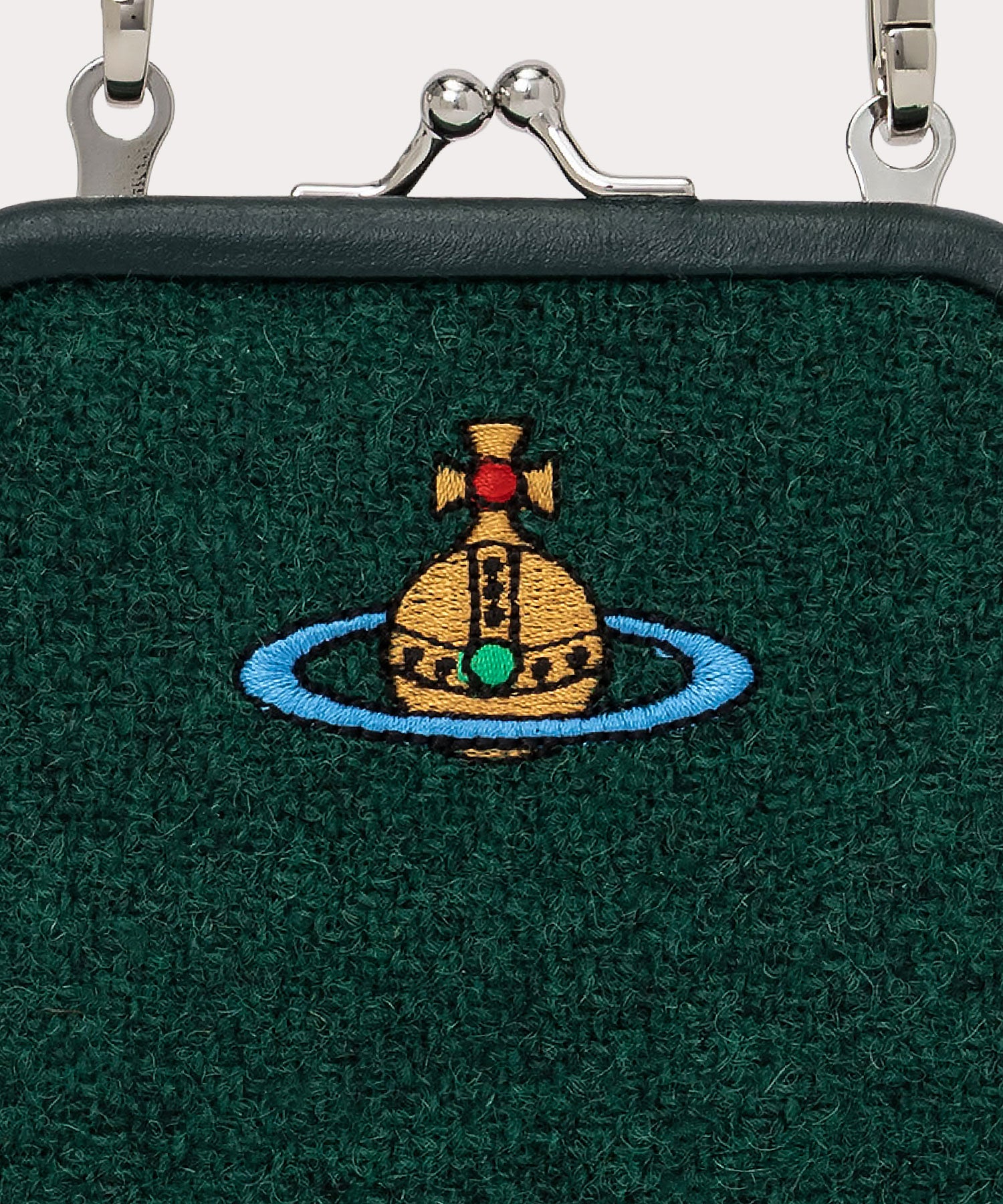 フランス人 アンドレ・サライヴァ ボンボニエール 世界限定269個 ラスト品 SHETLAND WOOL PRINCE FROG 口金ハンドバッグ(グリーン)（メンズ