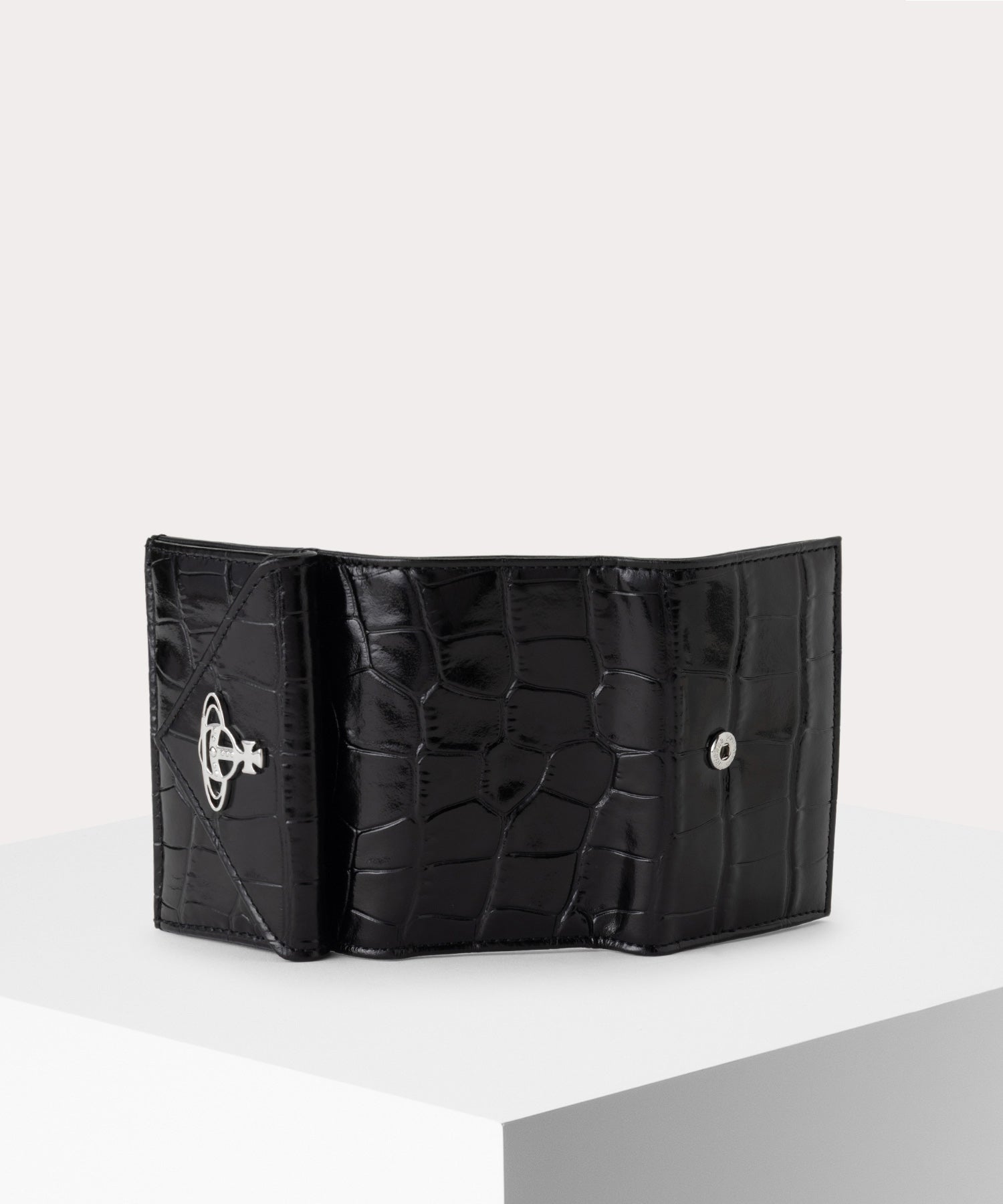 【激レア】ヴィヴィアンウエストウッド✨クロコエンボス三つ折りミニ財布　ピーコック ヴィヴィアンウエストウッド 三つ折り財布 クロコダイル ミニ財布