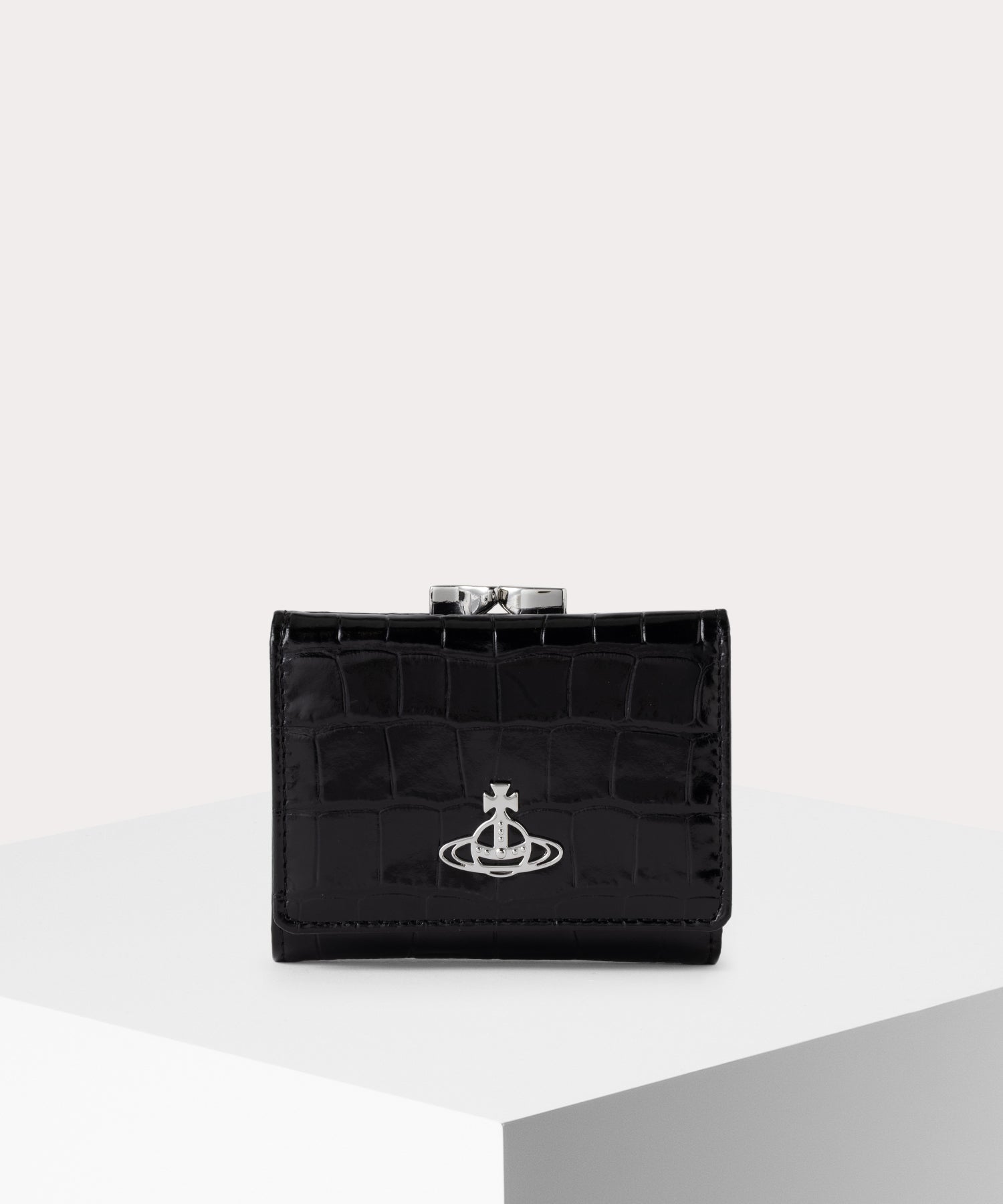 EMBOSS CROC LEATHER 口金三つ折り財布