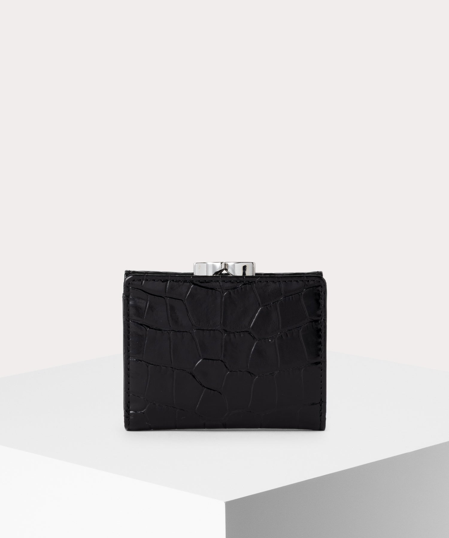 EMBOSS CROC LEATHER 口金三つ折り財布