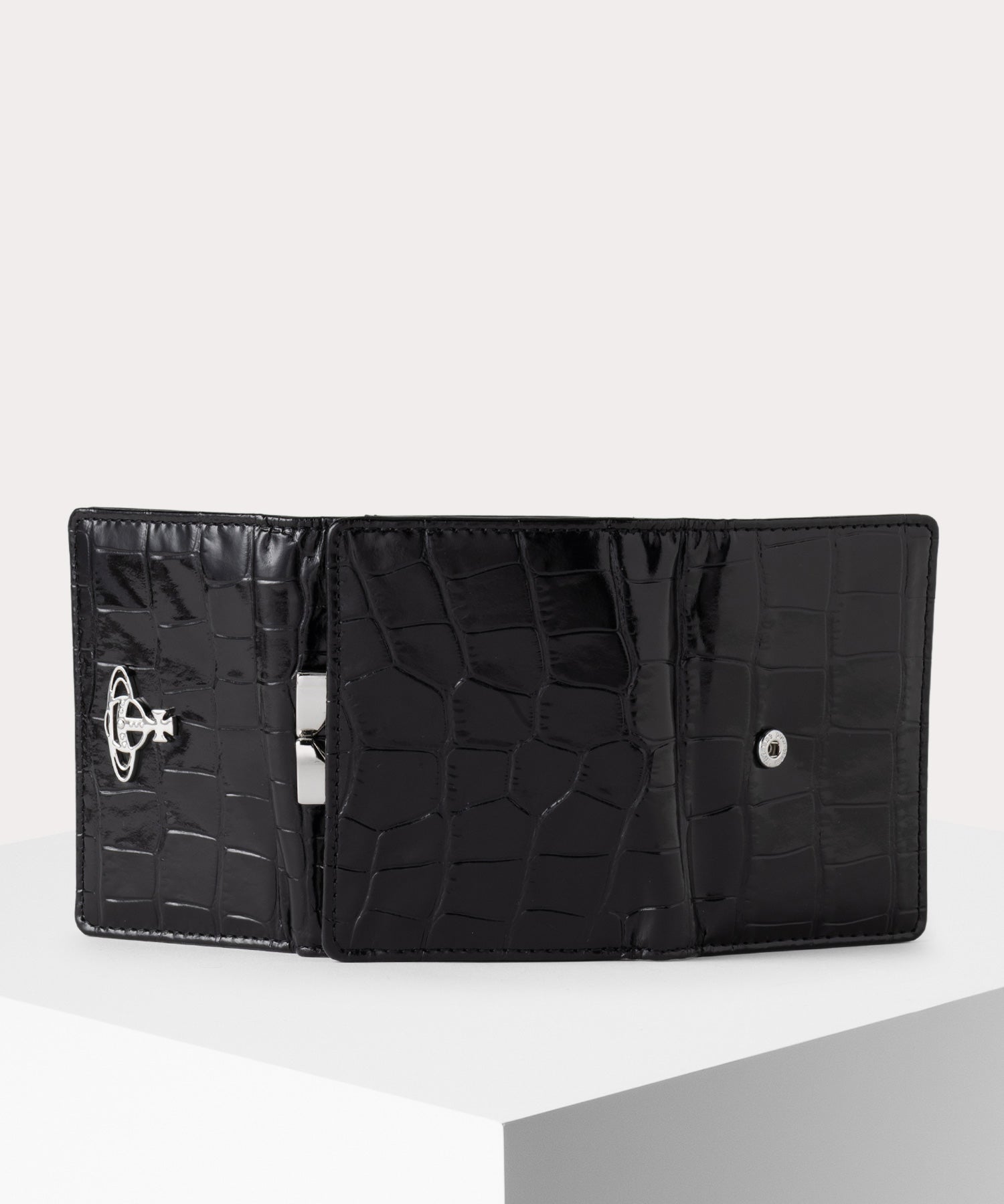 EMBOSS CROC LEATHER 口金三つ折り財布