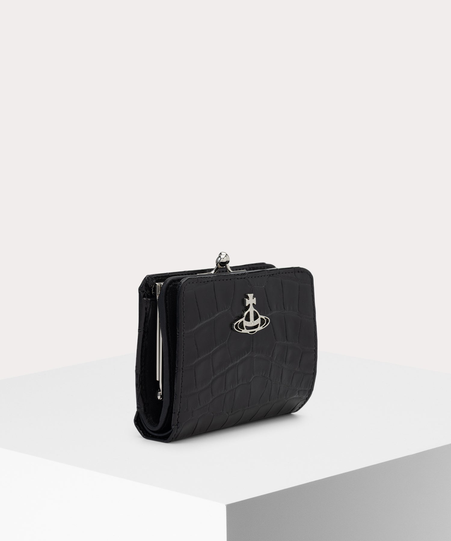 EMBOSS CROC LEATHER 口金二つ折り財布