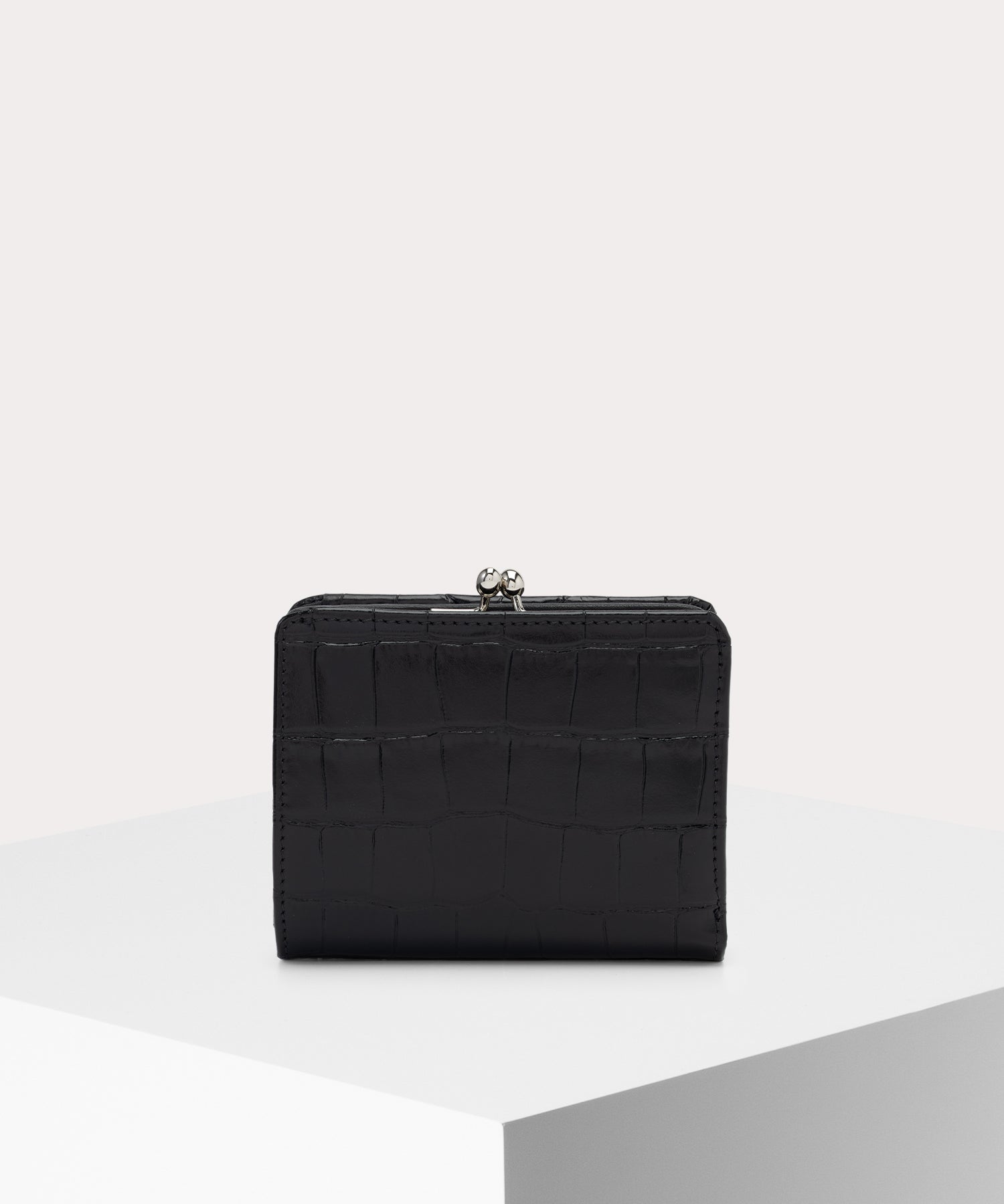 Vivienne Westwood 二つ折り財布　ブラック EMBOSS CROC LEATHER 口金二つ折り財布(ブラック)（メンズ