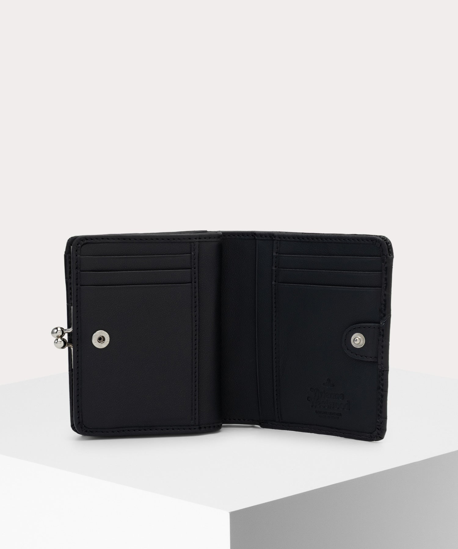 EMBOSS CROC LEATHER 口金二つ折り財布