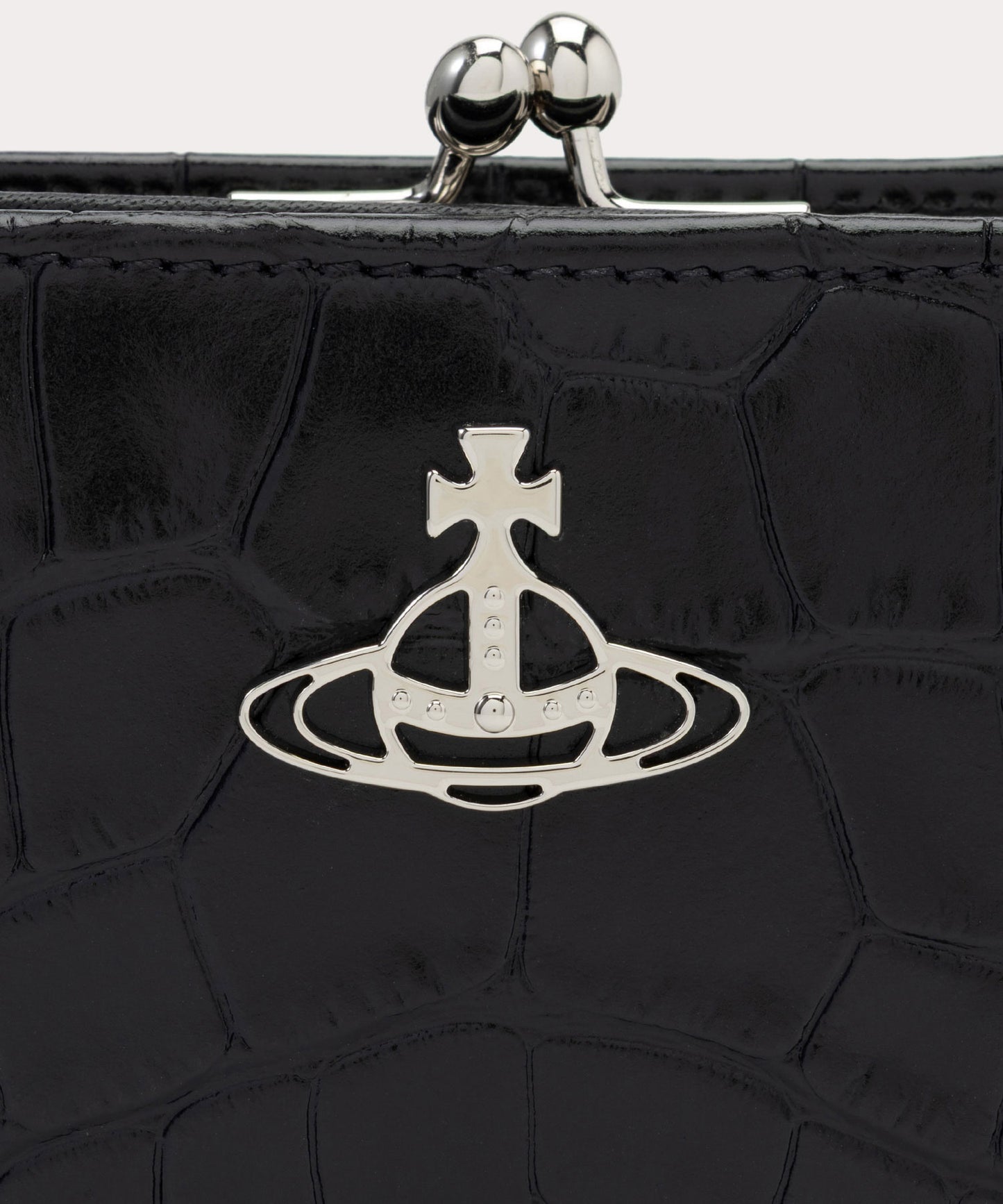 EMBOSS CROC LEATHER 口金二つ折り財布