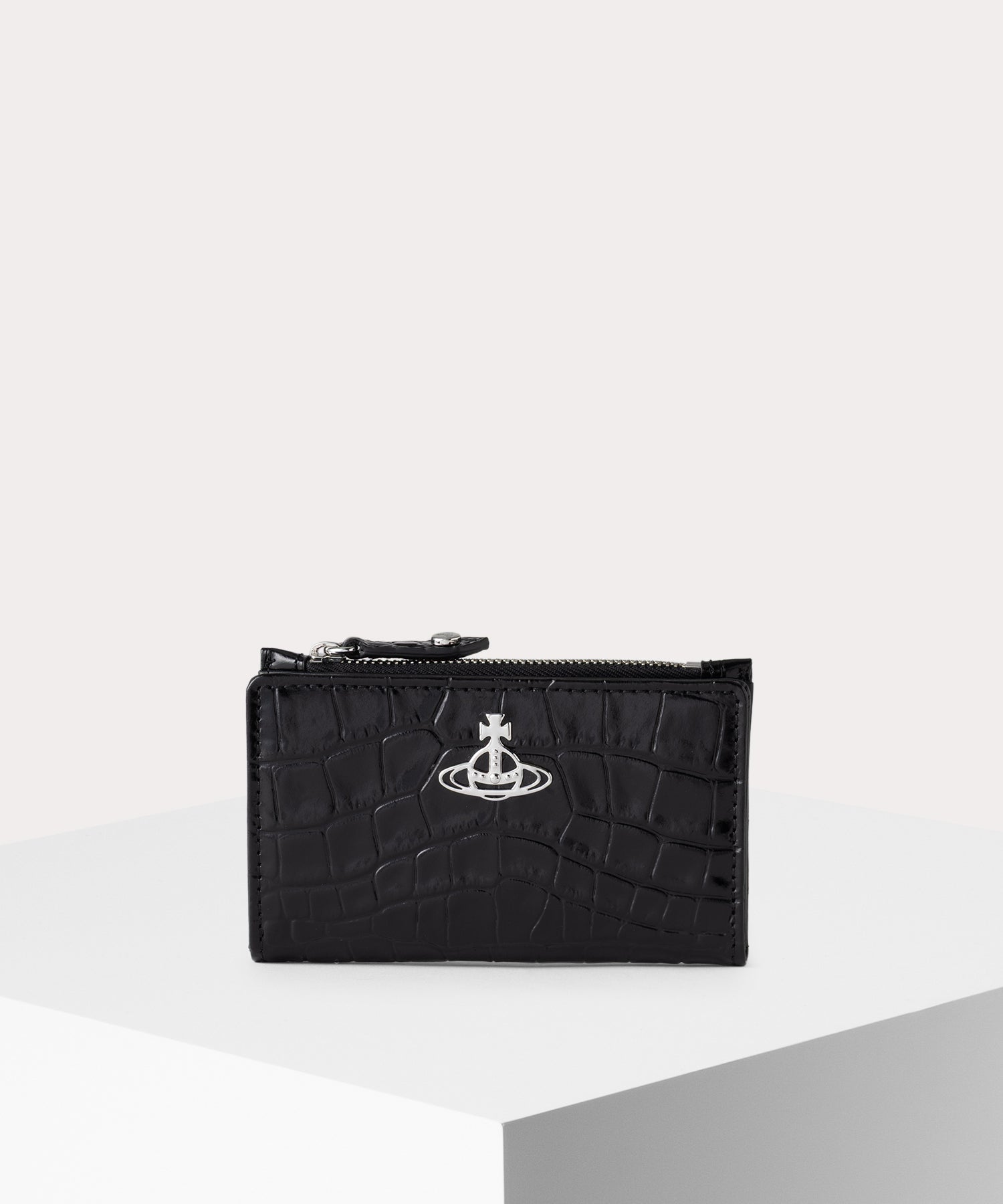EMBOSS CROC LEATHER ファスナー付きカードケース