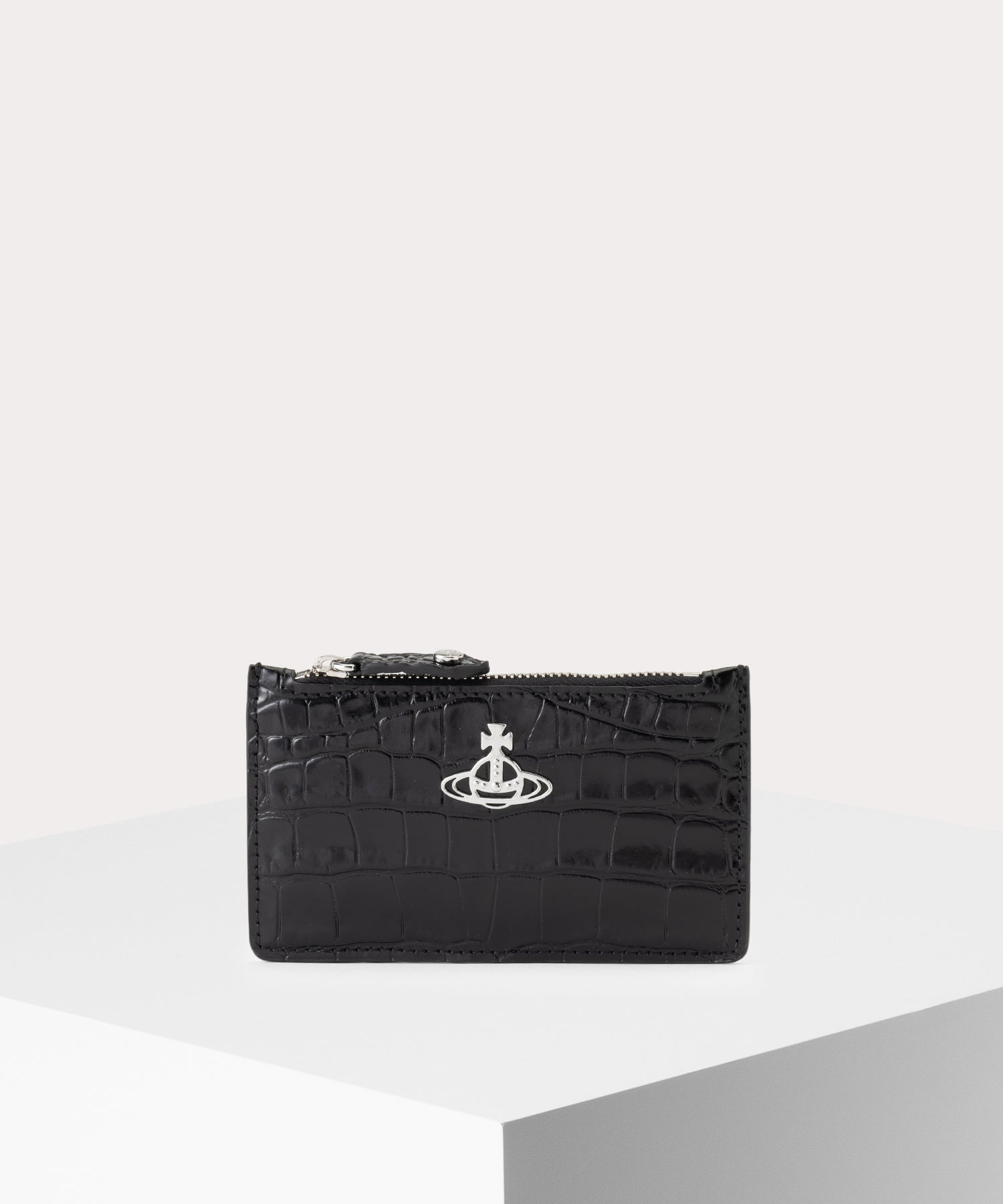 EMBOSS CROC LEATHER ファスナー付きカードケース