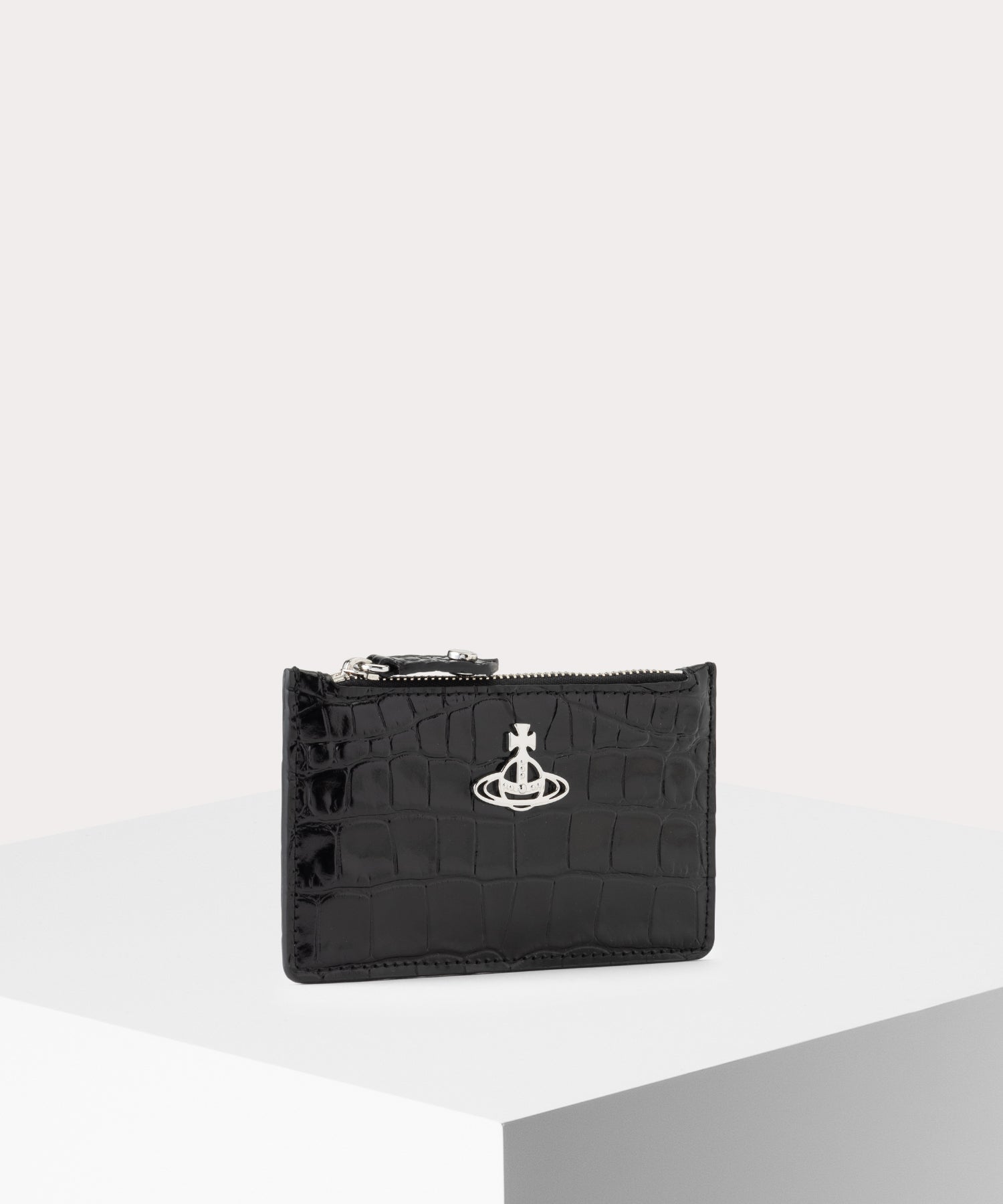 EMBOSS CROC LEATHER ファスナー付きカードケース