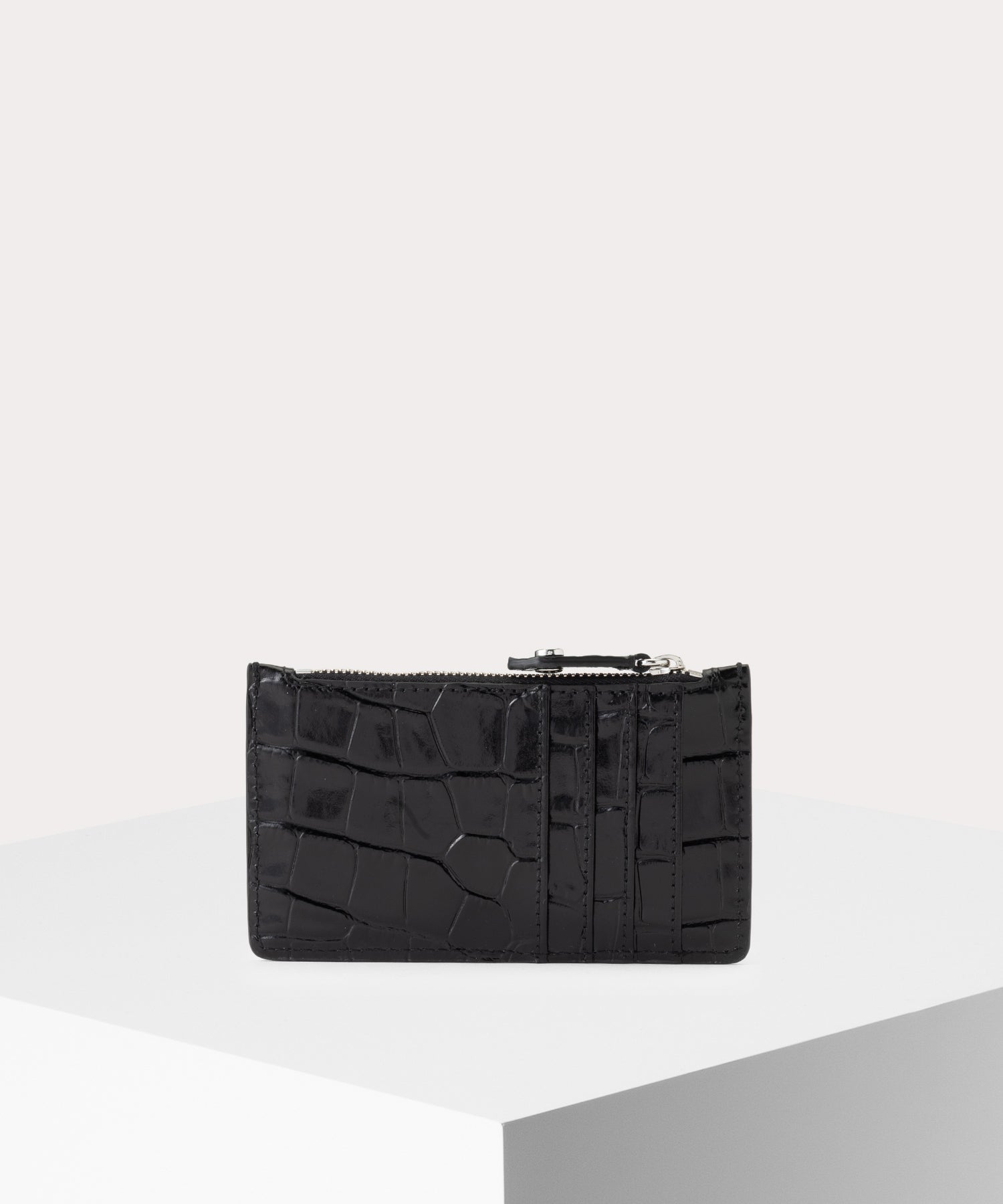 EMBOSS CROC LEATHER ファスナー付きカードケース