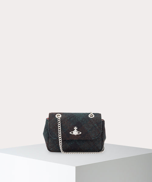 HARRIS TWEED CHECK チェーン付きショルダーバッグ(DARK CHECK