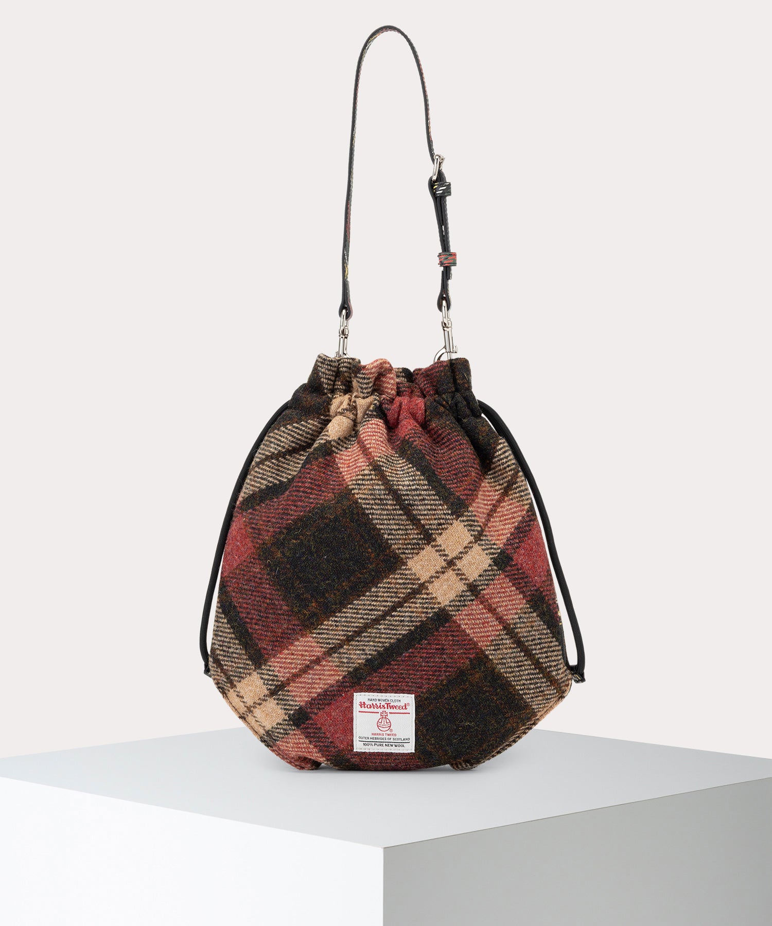 ヴィヴィアンウエストウッド♪かばん　確認用 HARRIS TWEED CHECK DRAWSTRING ポーチバッグ(LIGHT CHECK)（メンズ