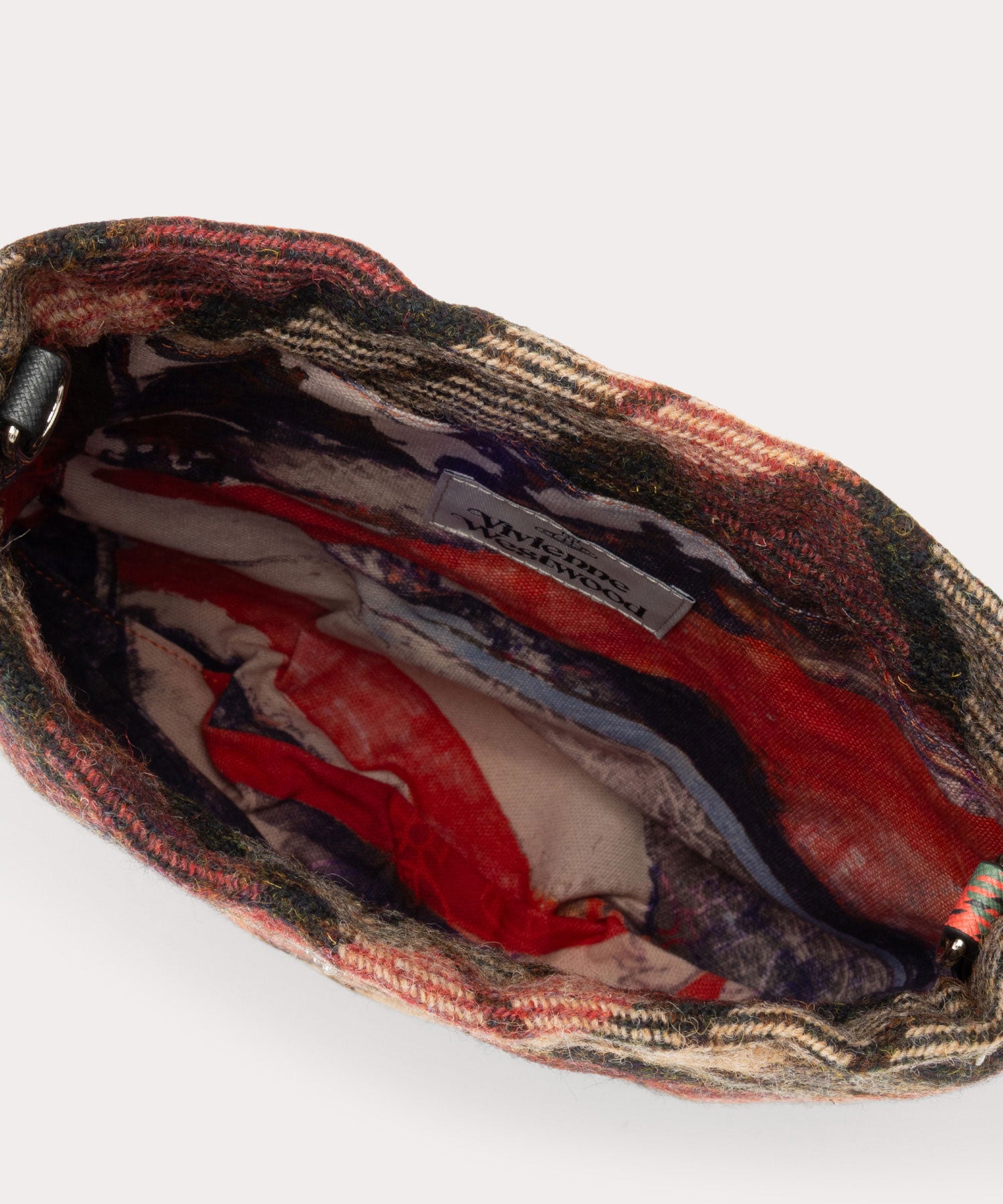 HARRIS TWEED CHECK DRAWSTRING ポーチバッグ(LIGHT CHECK)（メンズ