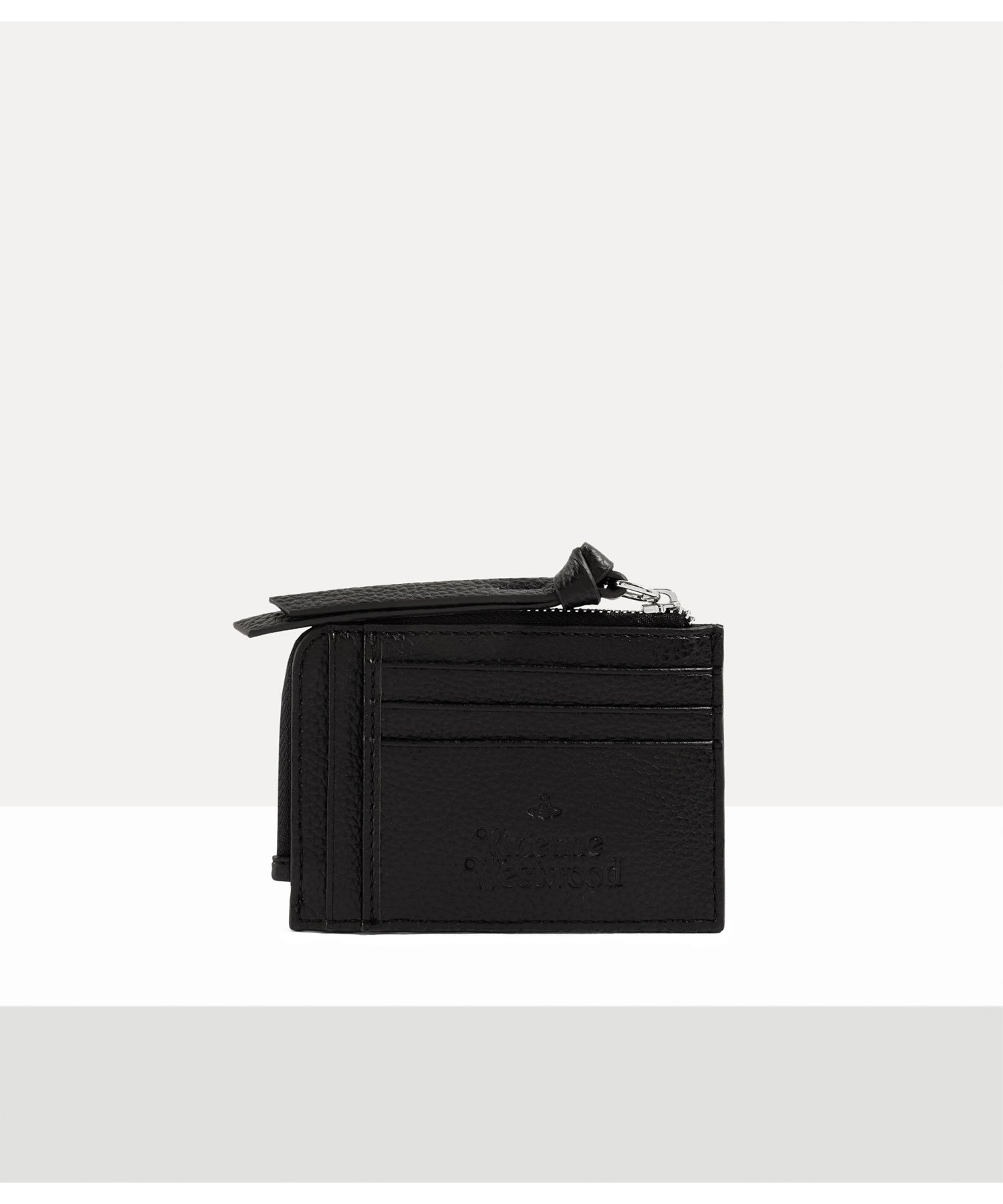 PU GRAIN ファスナー付きカードケース(ブラック)（メンズ