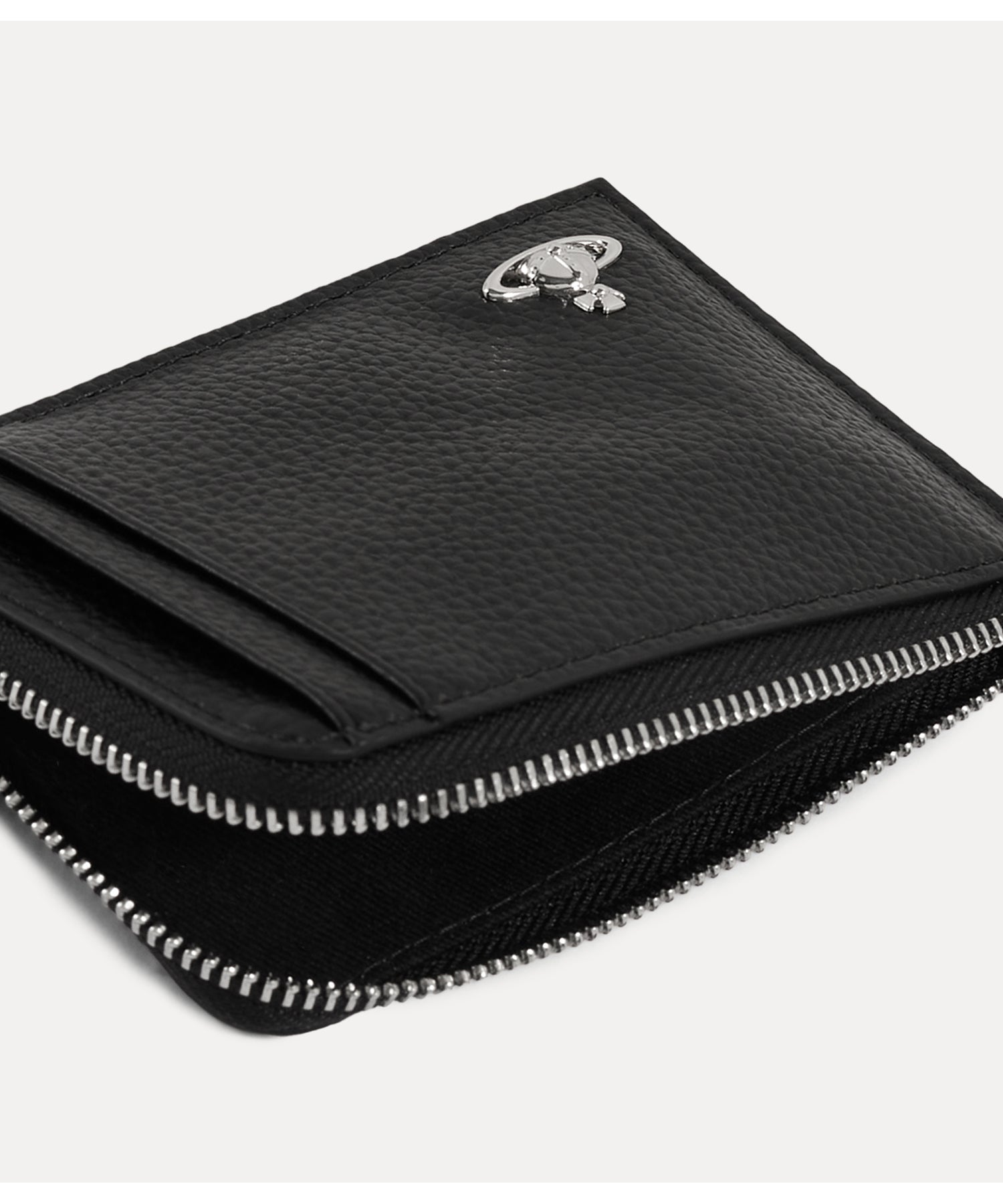 PU GRAIN ファスナー付きカードケース(ブラック)（メンズ