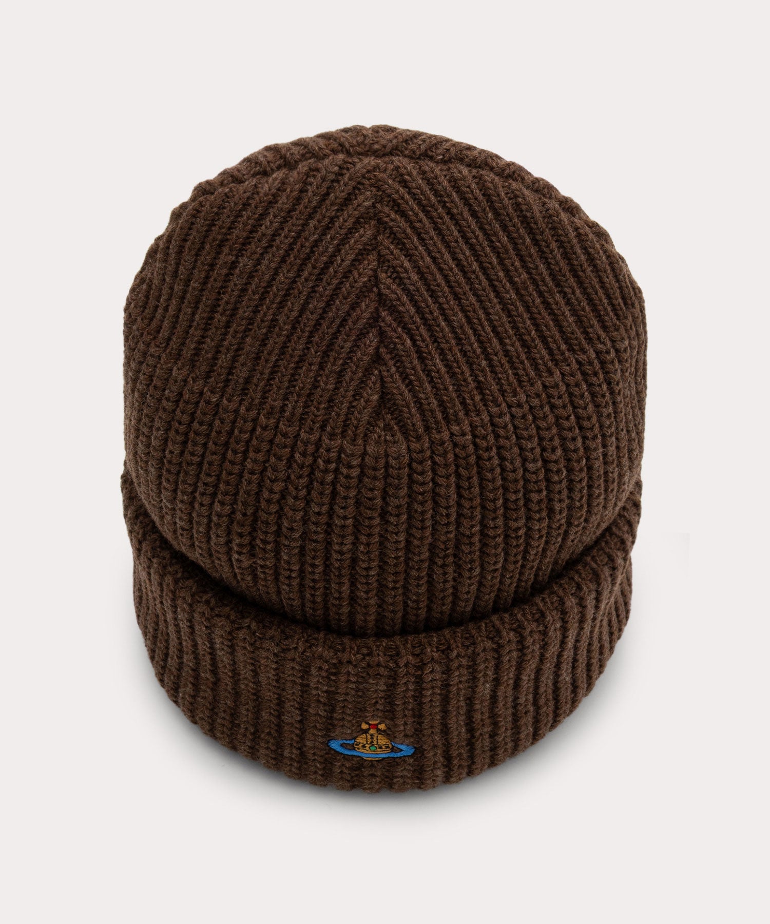 Vivienne Westwood　ニット帽　ブラウン✖️ブルー　M オーブ Vivienne Westwood ニット帽 ブラウン✖️ブルー M オーブ