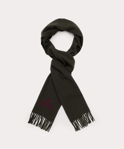 EMBROIDERED LOGO マフラー(グリーン系)（メンズ）（1244952018