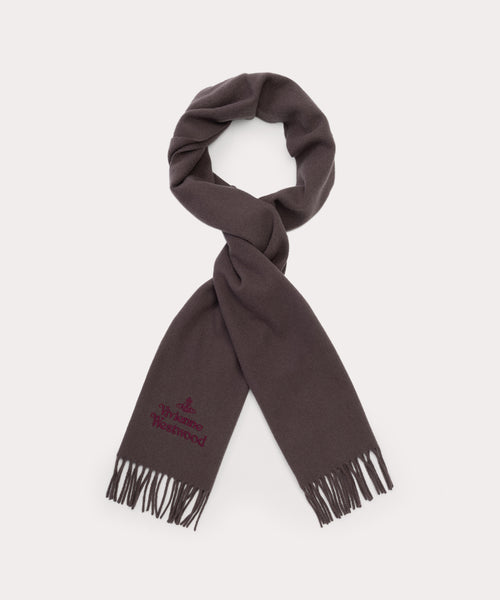 EMBROIDERED LOGO マフラー(ブラウン)（メンズ）（1244952018