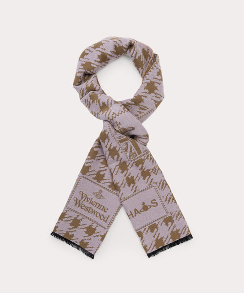 DOGTOOTH BADGE マフラー(ピンク系)（メンズ）（1244952025