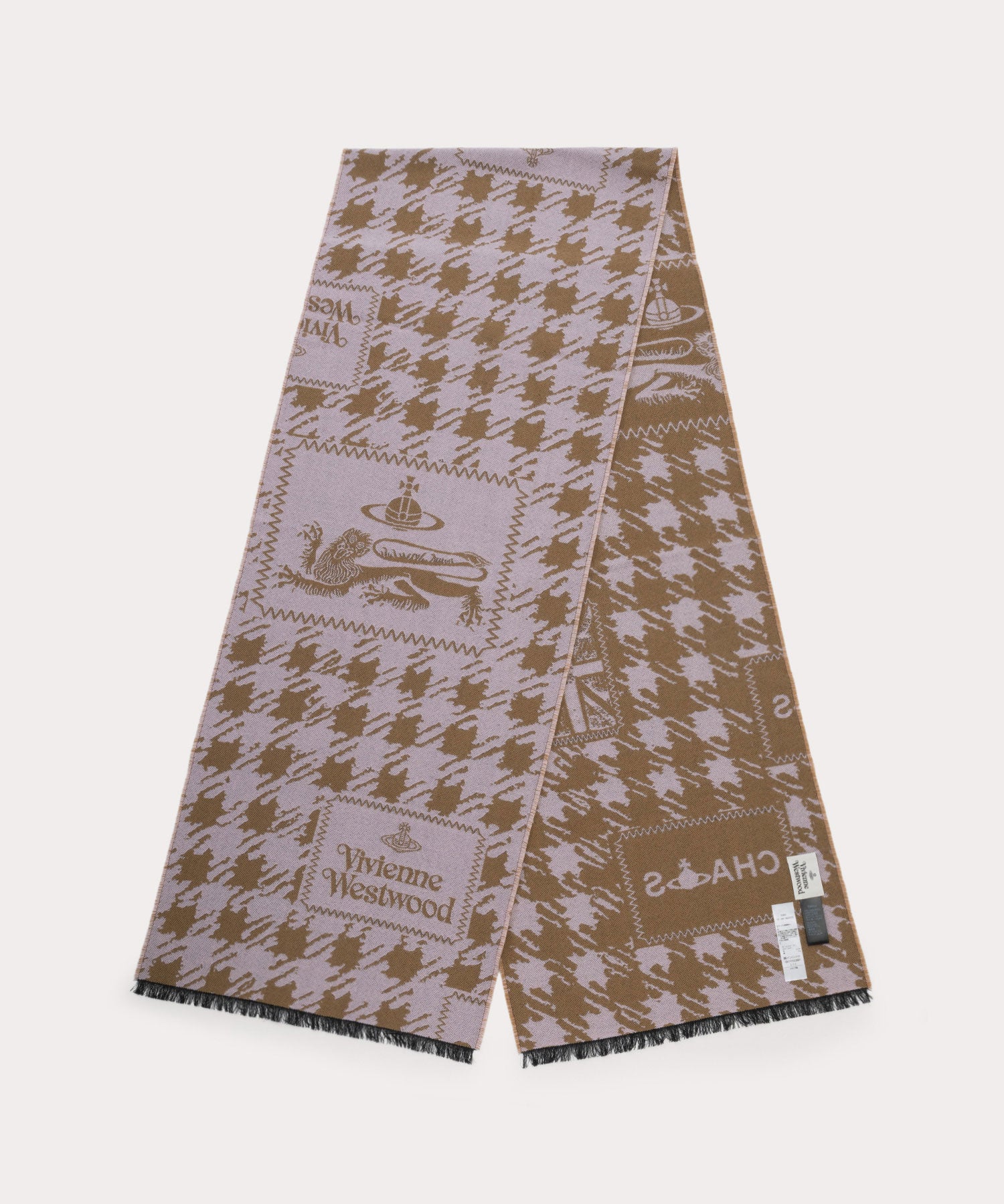 DOGTOOTH BADGE マフラー(ピンク系)（メンズ）（1244952025