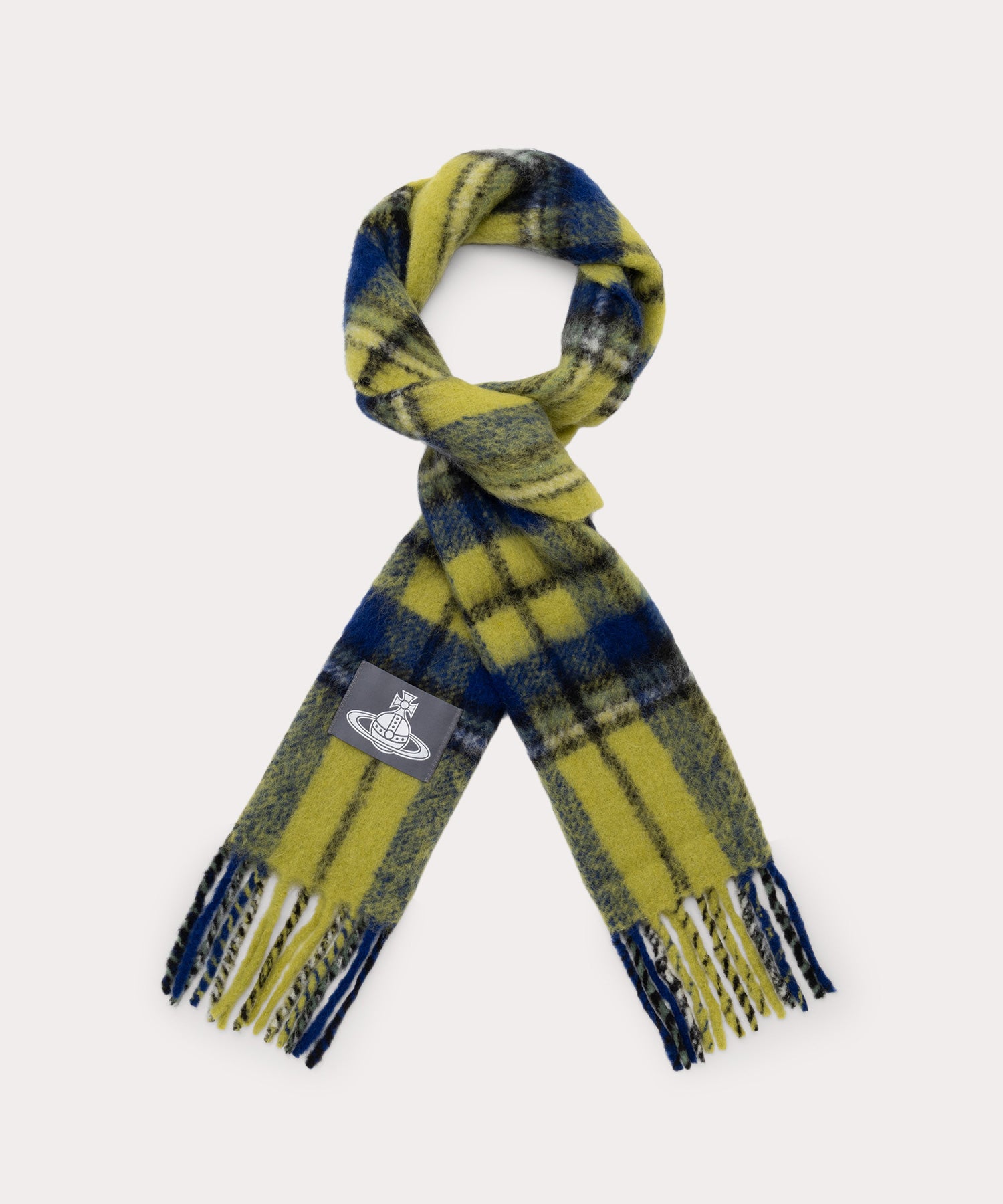 CHUNKY TARTAN マフラー(イエロー系)（メンズ）（1244952029