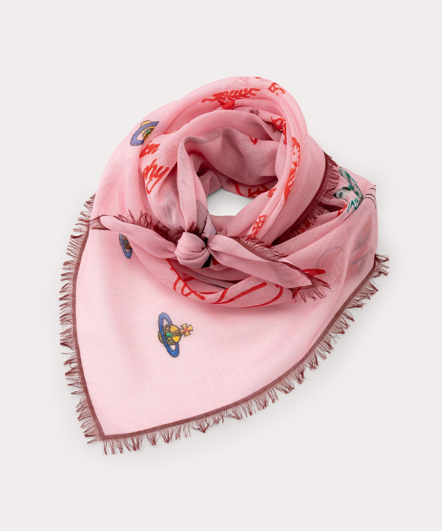 LOGOS SQUARE スカーフ(ピンク系)（メンズ）（1244952031）｜ストール