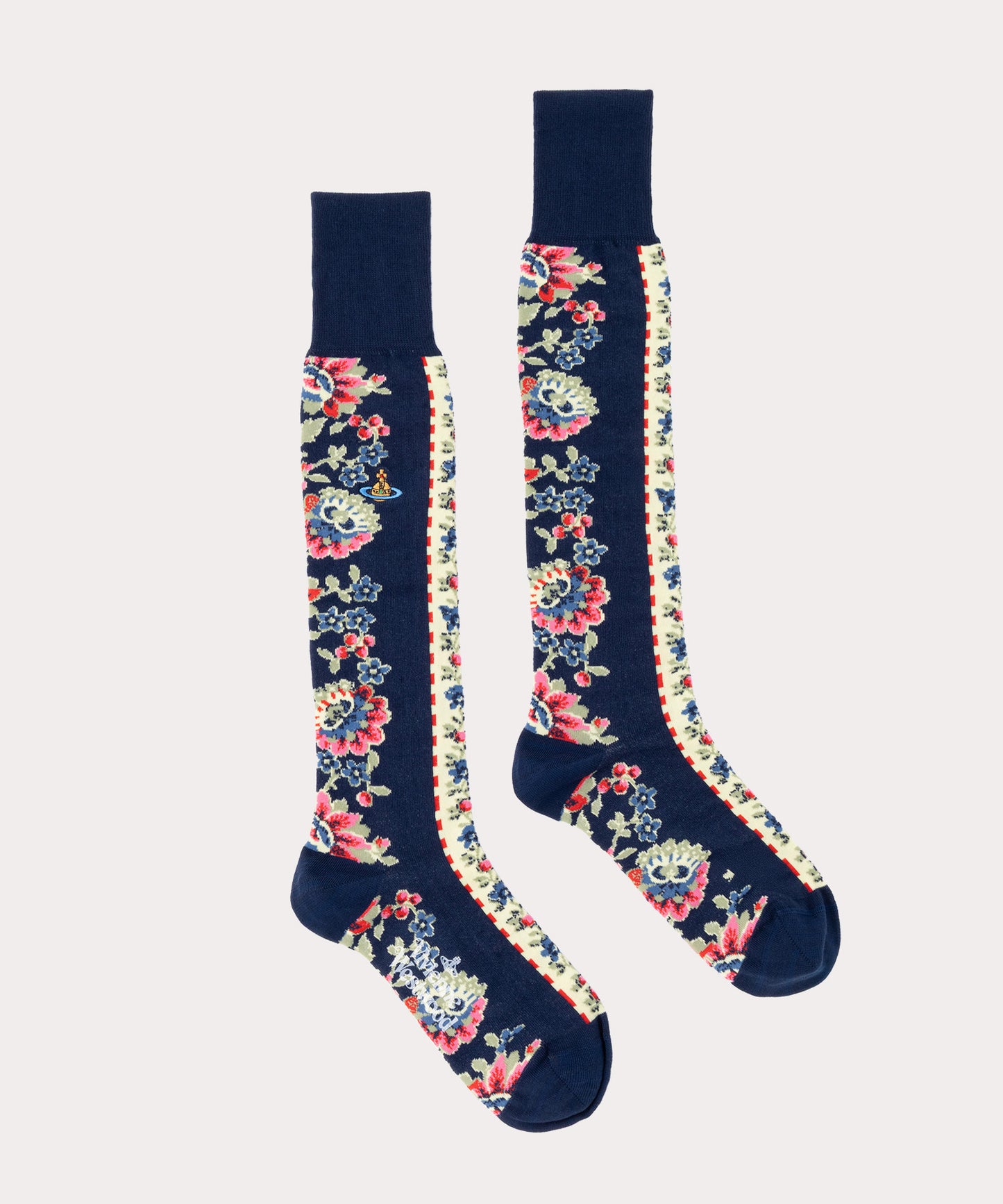 FLOWER STRIPE ハイソックス