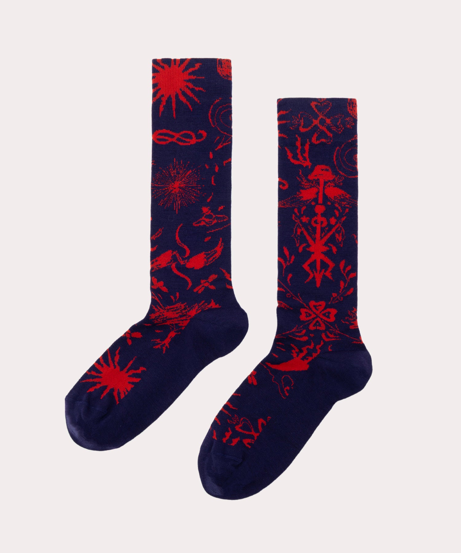 CHECKBOARD クルーソックス(ブルー)（メンズ）（1245952006