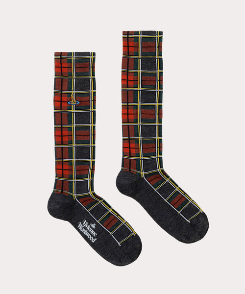 TARTAN クルーソックス(レッド)（メンズ）（1245952008