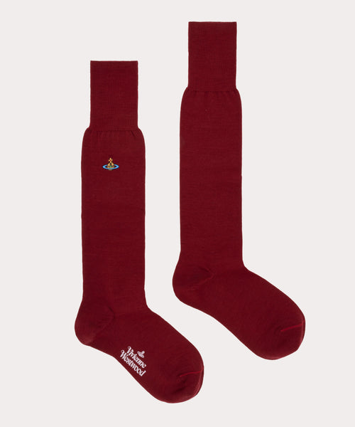 UNI COLOUR ハイソックス(レッド)（メンズ）（1245952009